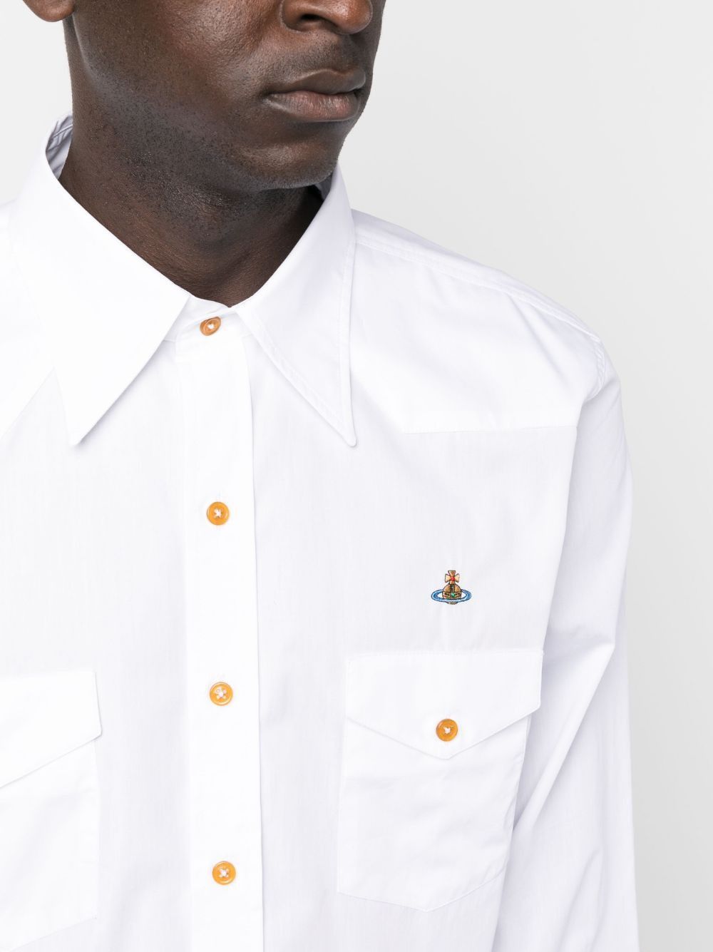 Vivienne Westwood o1y0525 Logo Solid Color Shirt in White Size US S / EU 44-46 / 1 - 2 Thumbnail