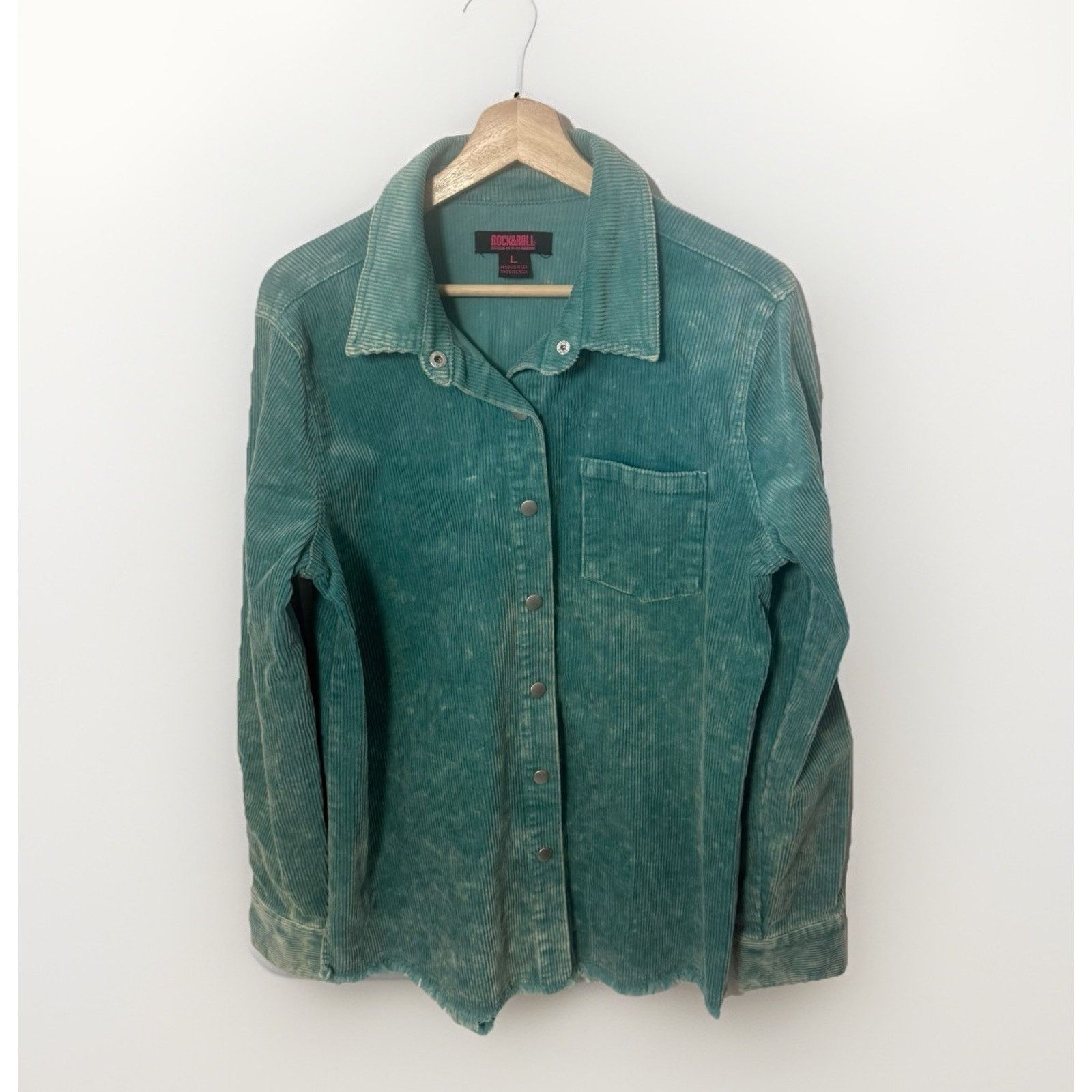 Other Rock & Roll Denim Corduroy Shacket Acid Wash Snap Western Size L / US 10 / IT 46 - 2 Thumbnail
