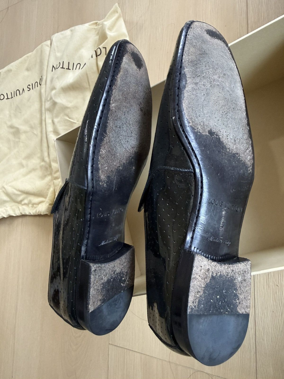 Louis Vuitton Navy Patent Loafers Limited Edition Size US 10.5 / EU 43-44 - 8 Thumbnail