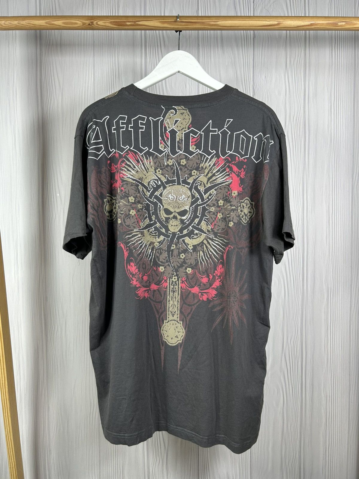 Affliction Y2K Affliction All Over Priinted Skull Big Logo T-Shirt USA Size US XL / EU 56 / 4 - 2 Thumbnail