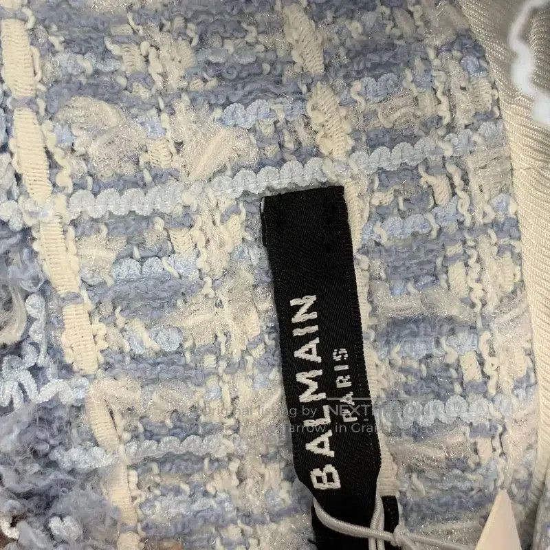 Balmain Balmain Blue Tweed Mini Skirt for Women . Size 24" / US 00 / IT 34 - 3 Thumbnail
