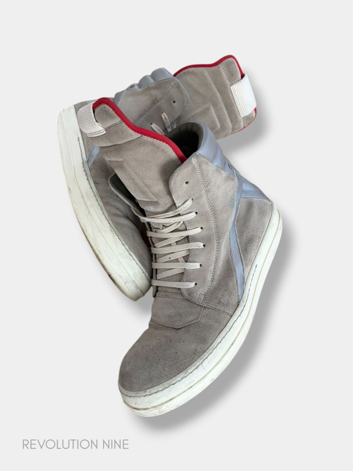 Rick Owens Rick Owens FW19 reflective pearl suede geobasket Size US 8.5 / EU 41-42 - 1 Thumbnail