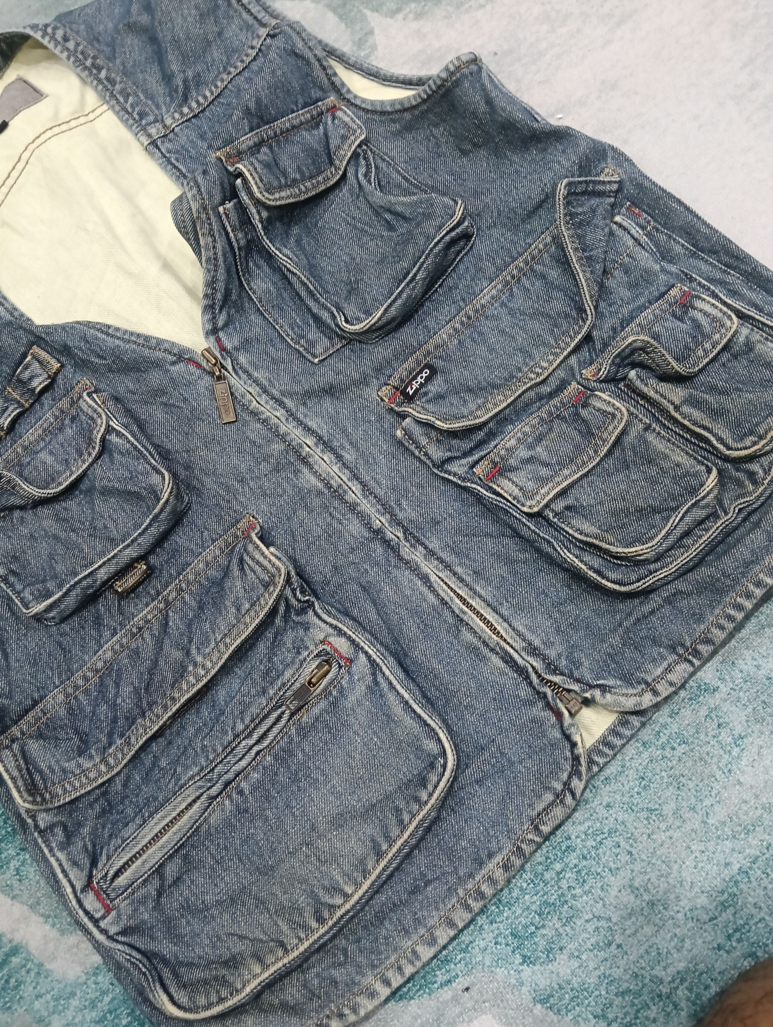 Japanese Brand × Zippo Vintage Zippo Vest Indigo Jacket Size US M / EU 48-50 / 2 - 3 Thumbnail