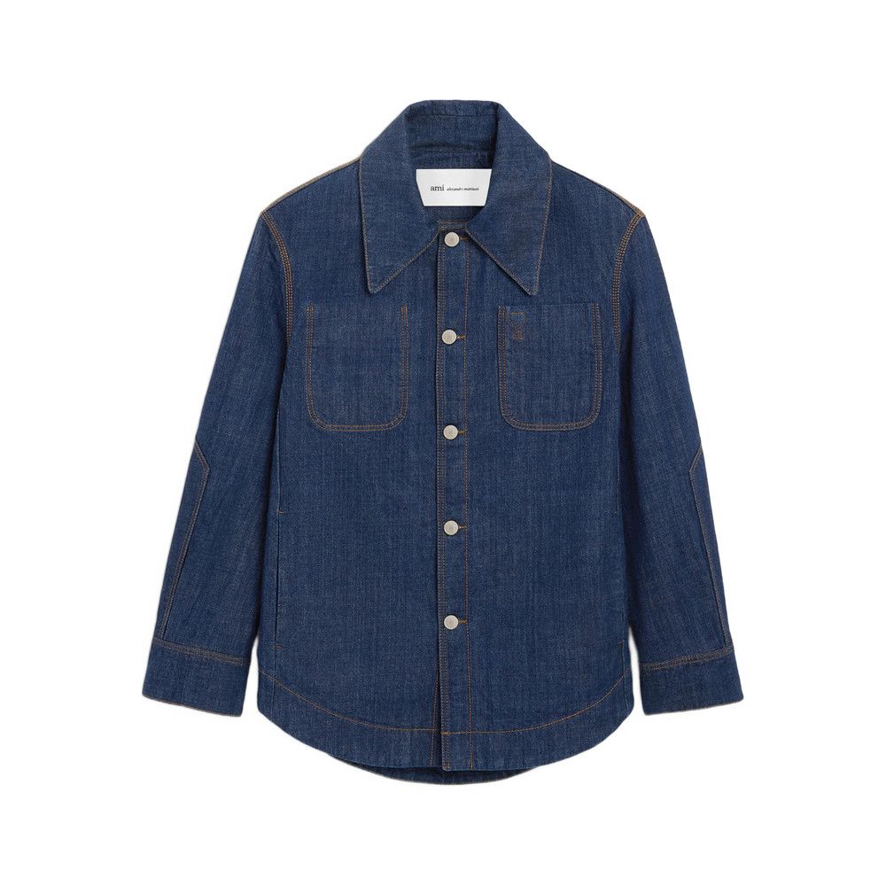 AMI Ami Paris BLUE Jackets - Denim Jackets Size US XS / EU 42 / 0 - 1 Thumbnail
