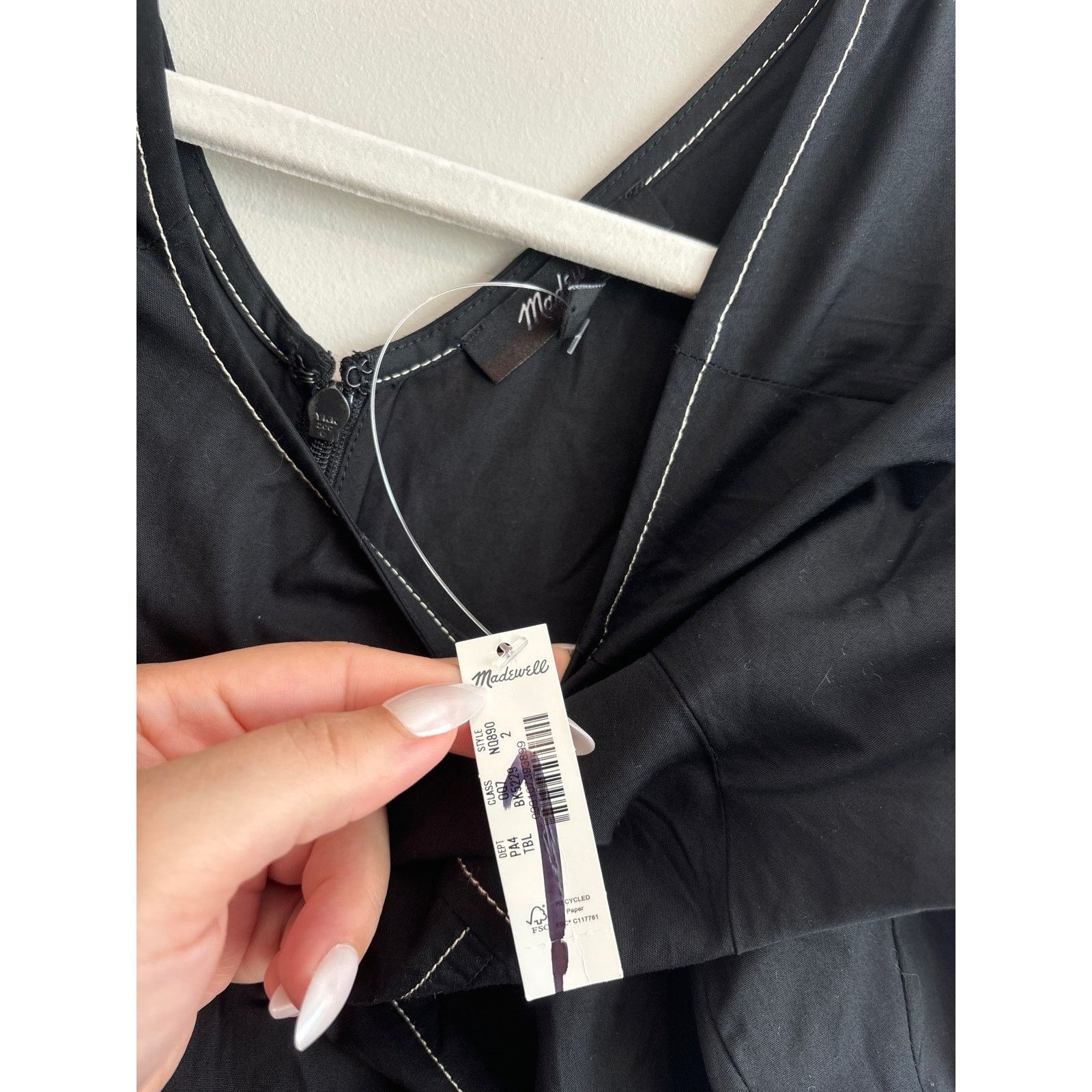 Madewell NWT Madewell Puff-Sleeve Drop-Waist Midi Dress Black Size 2 Size XS / US 0-2 / IT 36-38 - 6 Thumbnail