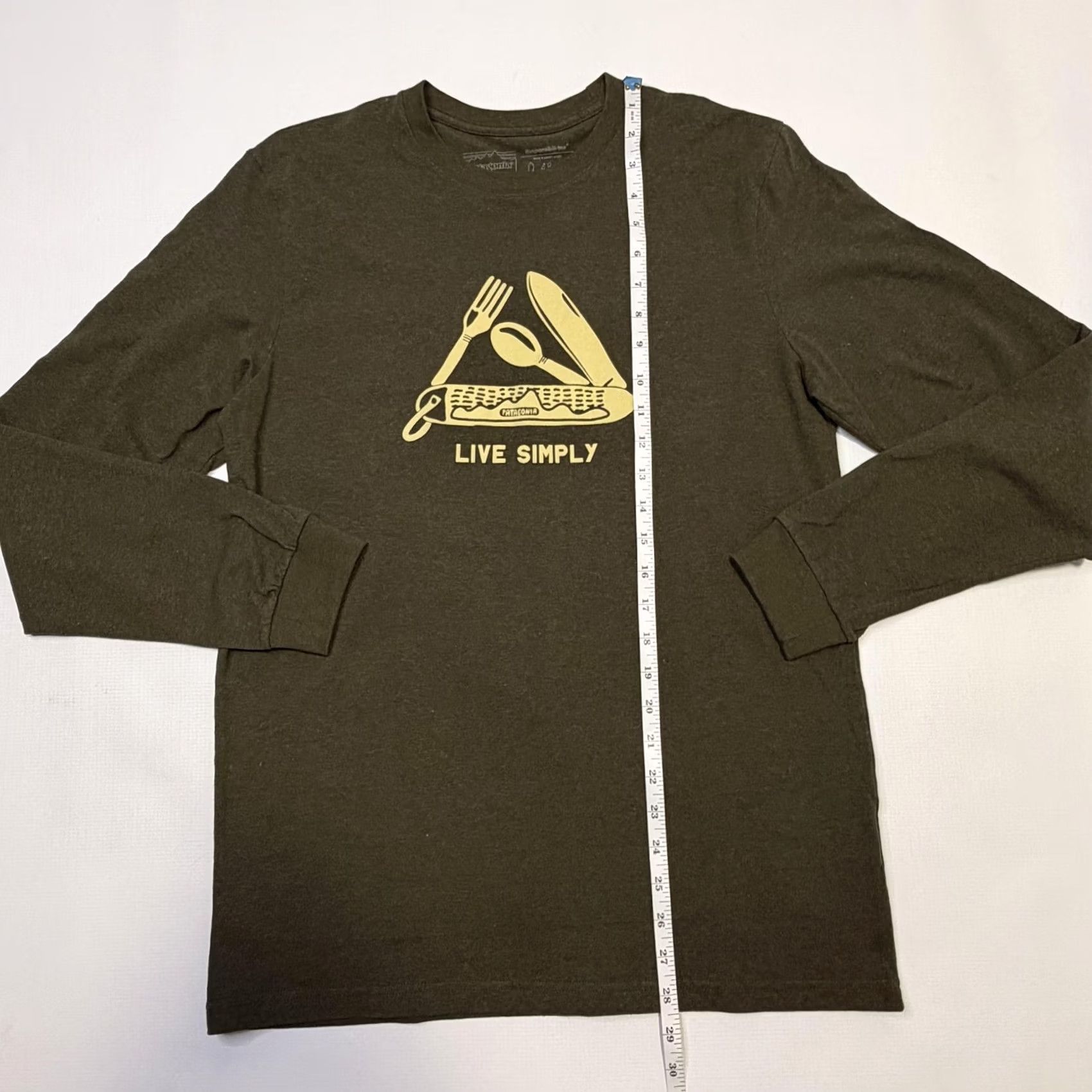 Patagonia Patagonia Shirt Mens Small Green Long Sleeve Live Simply Graphic T Shirt Size US S / EU 44-46 / 1 - 3 Thumbnail