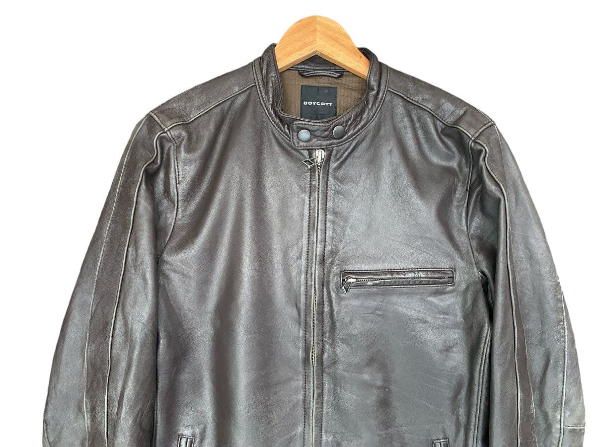Boycott Rare🔥BOYCOTT Leather Zipper Jacket Vintage Size US S / EU 44-46 / 1 - 5 Thumbnail