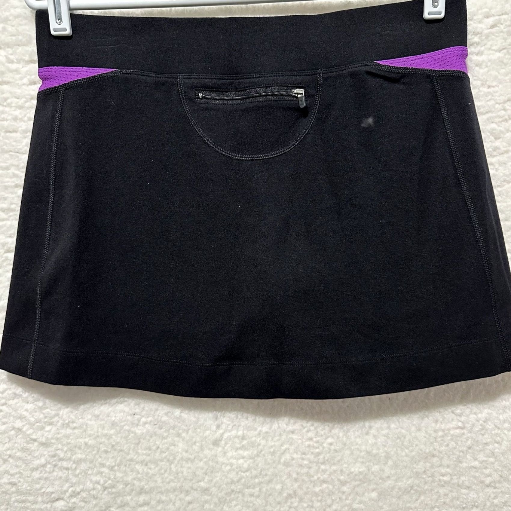 Fila Fila Sport Skort Black Purple Stretch Pull On Back Zip Pocket Skirt Size Medium Women Athletic Summer Tennis Golf N/A Size 32" / US 10 / IT 46 - 2 Thumbnail