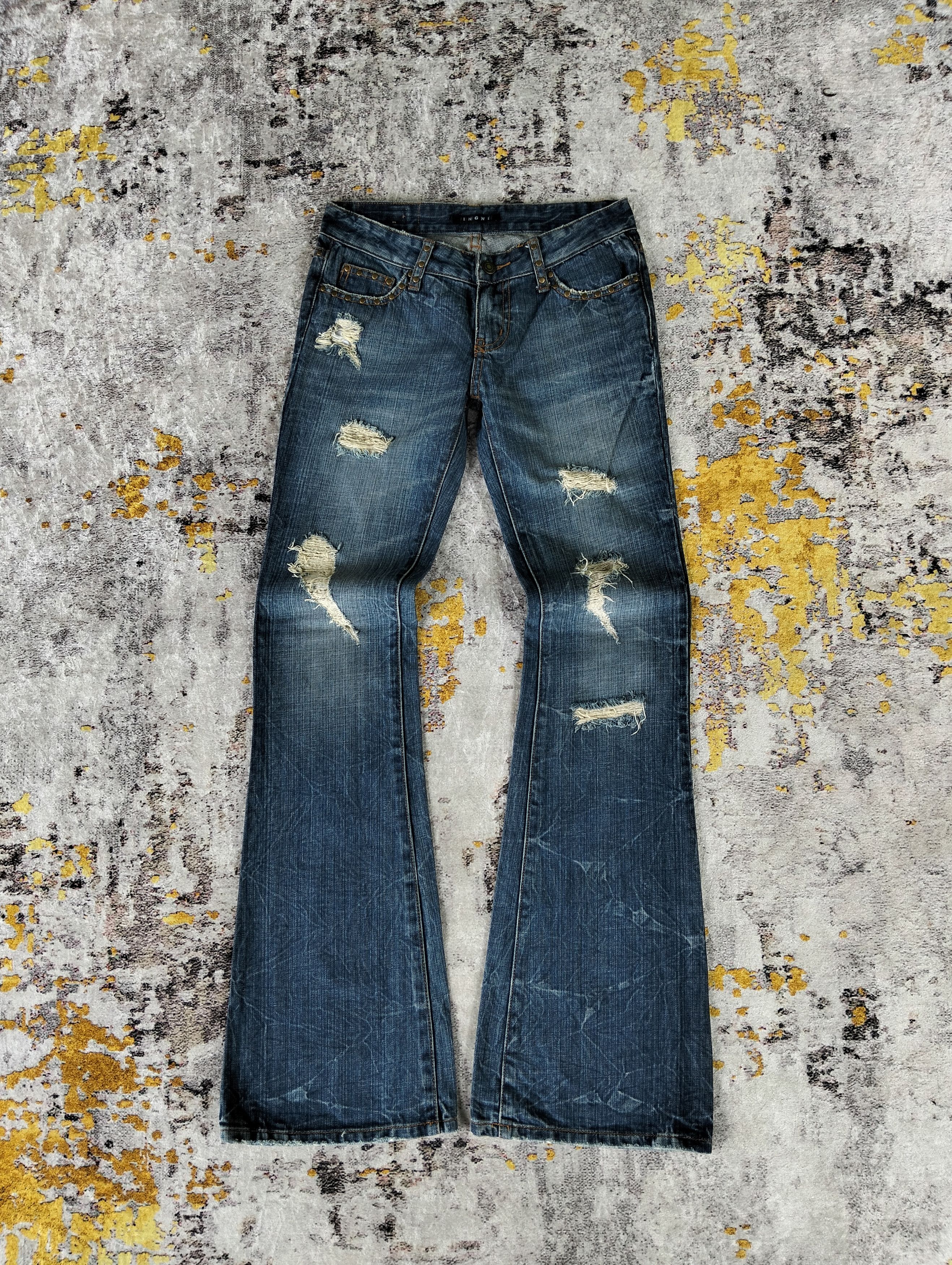 Tornado Mart Tornado Mart Archive Studded Distressed Zip-Flare