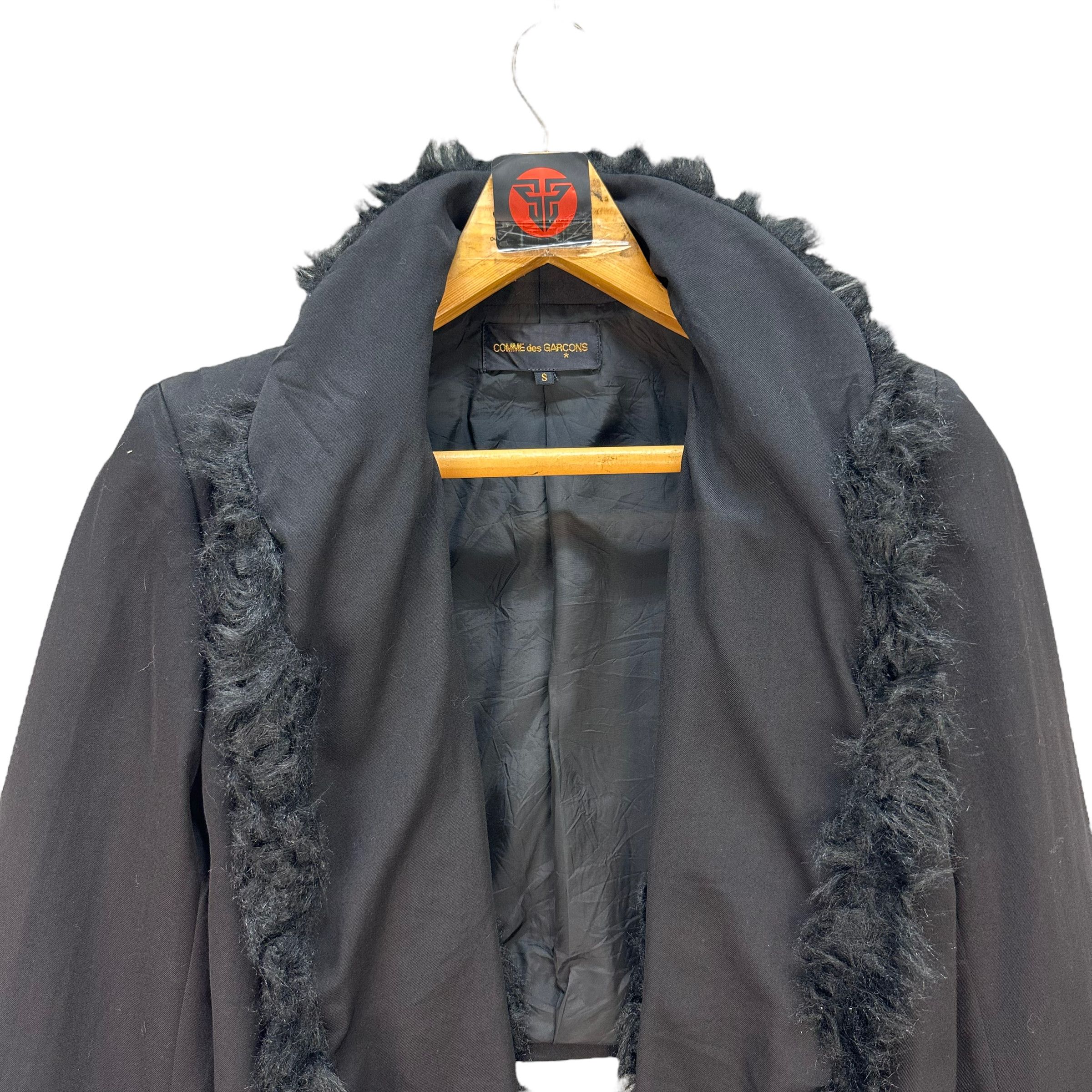 RARE🔥 COMME DES GARCONS AD1989 FUR SHAWL JACKET #7696-165