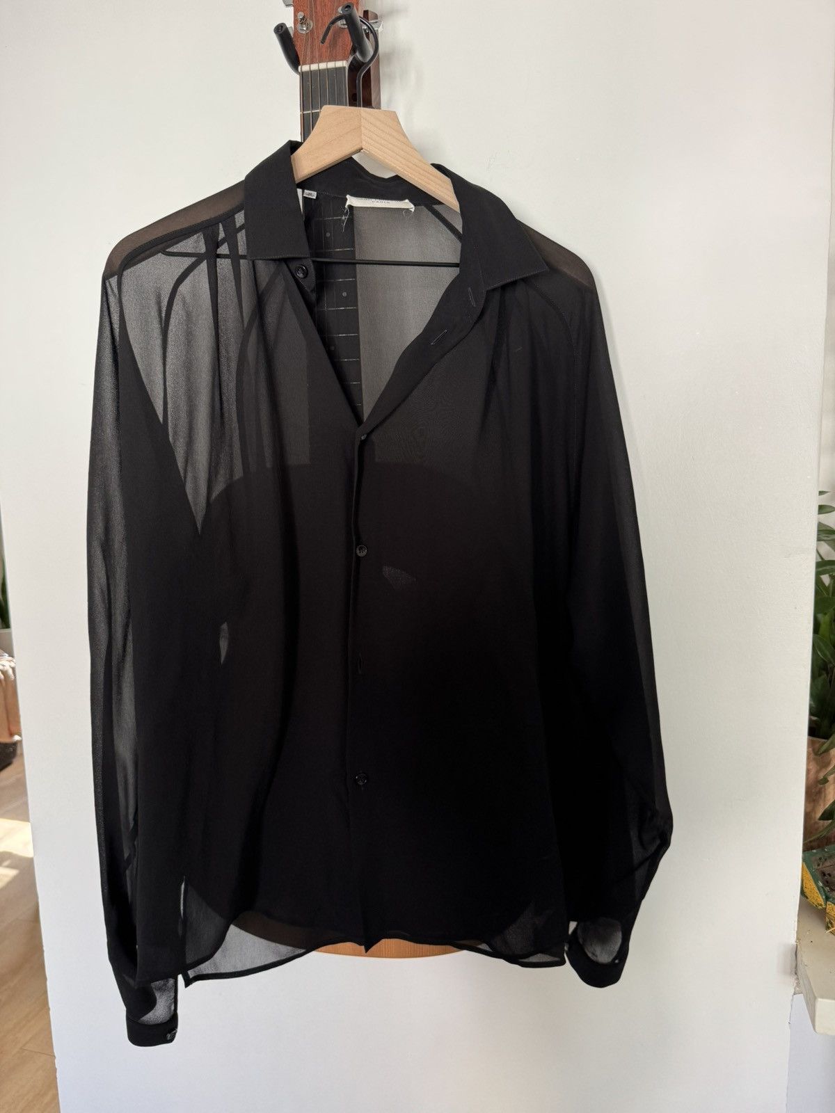 Saint Laurent Paris Very Sheer Oversized Button Down Size US M / EU 48-50 / 2 - 1 Thumbnail