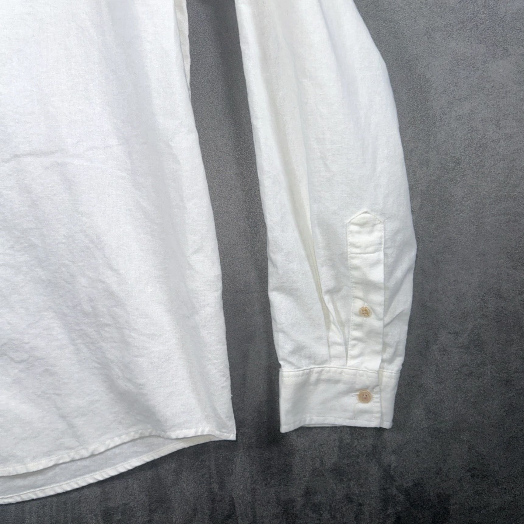 Vintage Pull&Bear Long Sleeve Shirt Mens L Ivory Cotton Linen Blend Button Down Relaxed Size US L / EU 52-54 / 3 - 5 Thumbnail