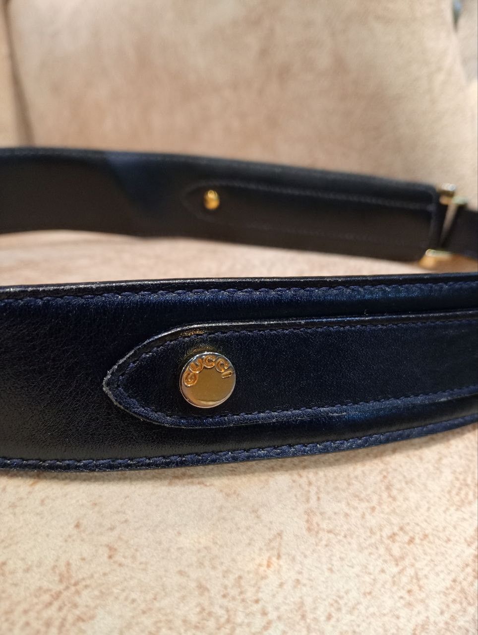 Gucci VINTAGE GUCCI LEATHER BELT WITH GOLD-TONE BUCKLE SIZE 70 Size ONE SIZE - 5 Thumbnail