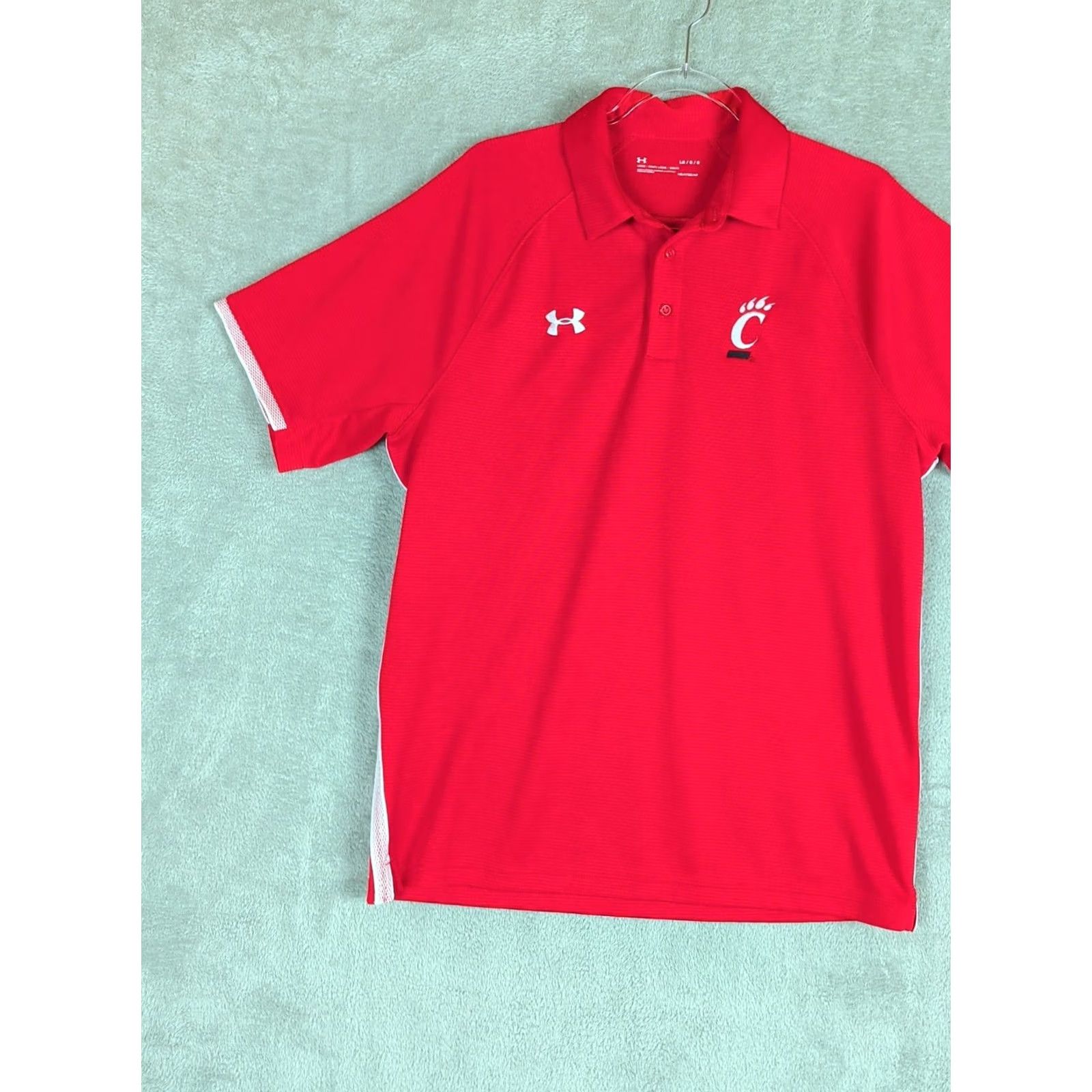 Under Armour Under Armour Cincinnati Bearcats Heatgear Golf Polo Shirt Red Short Sleeve M Mens Shirt Polo Size US M / EU 48-50 / 2 - 2 Thumbnail