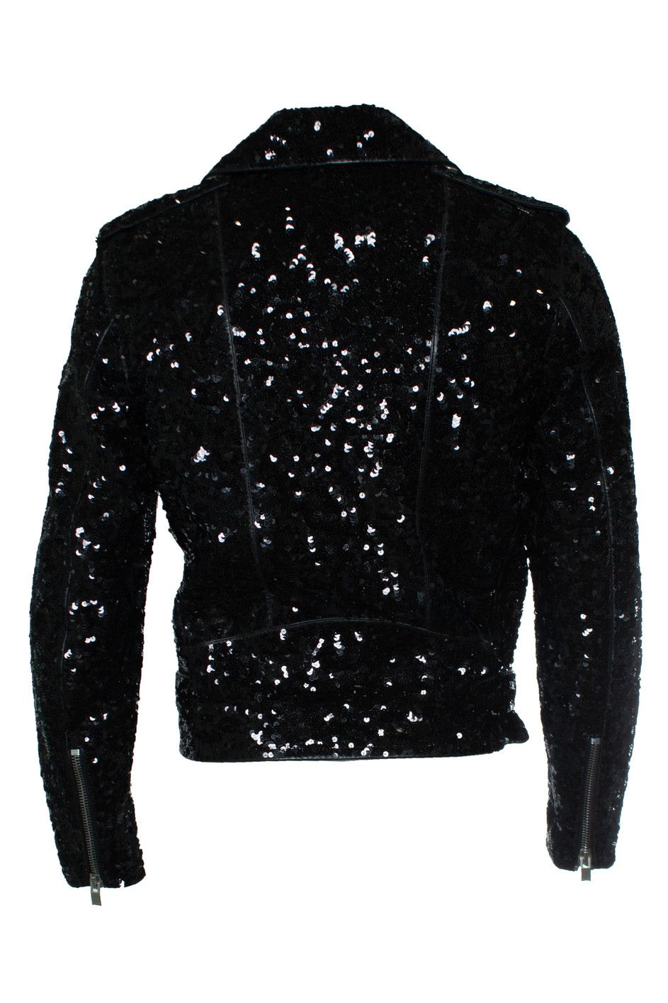 Saint Laurent Paris Saint Laurent, Sequin lamb leather jacket in black Size US M / EU 48-50 / 2 - 3 Thumbnail