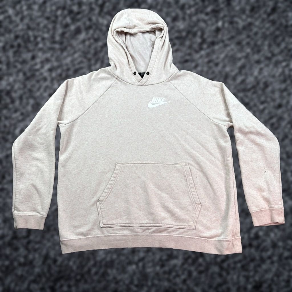 Nike Nike Sportswear Rally Hoodie Womens XL Pink White Swoosh Pullover Hooded Pockets Crew Neck Vintage: No Size XL / US 12-14 / IT 48-50 - 1 Thumbnail