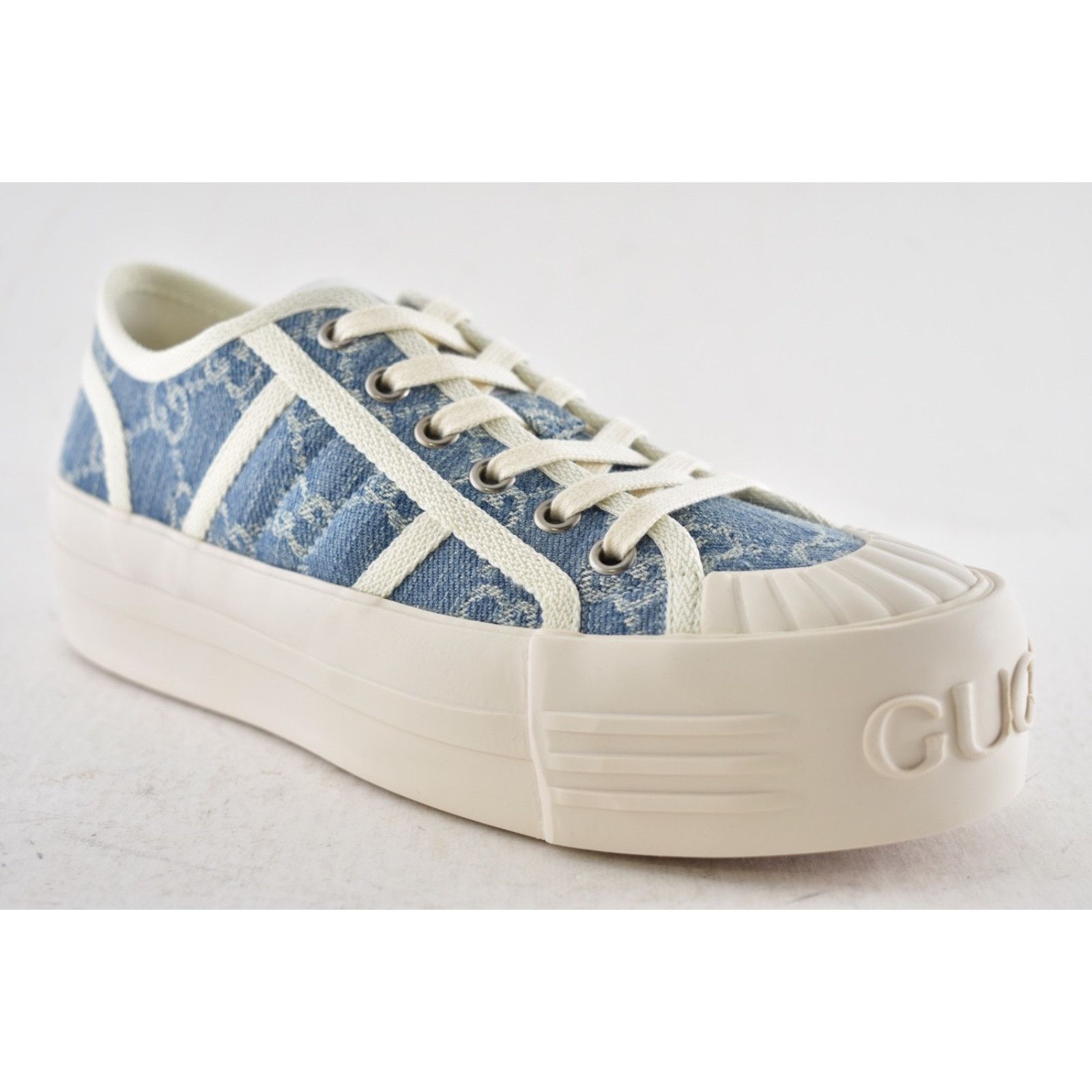 Gucci Gucci Chunky Monogram GG Blue Denim Platform Sneakers 36.5 Size US 6.5 / IT 36.5 - 6 Thumbnail