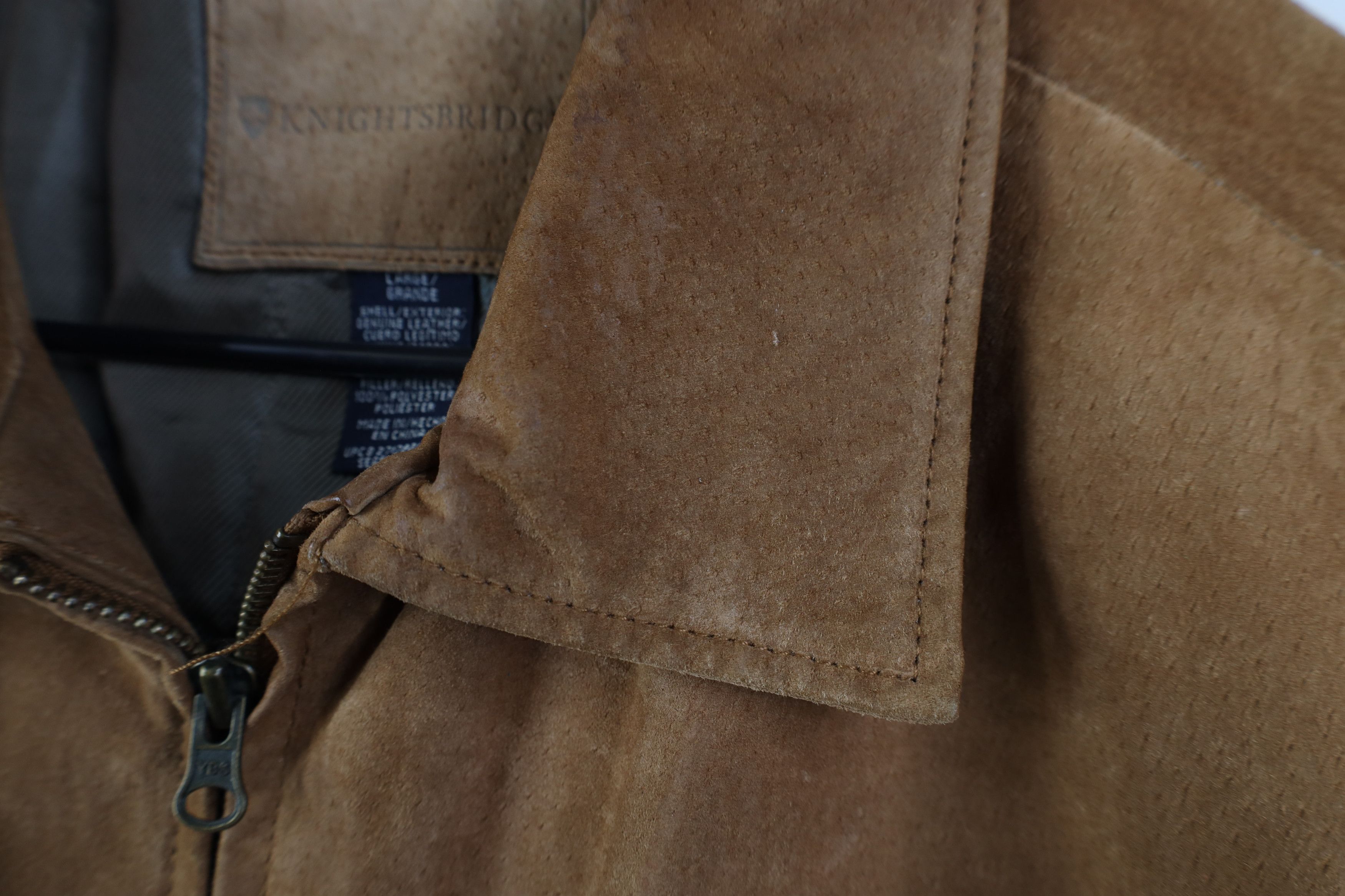 Vintage Vintage 90s Streetwear Lined Suede Leather Full Zip Jacket Size US L / EU 52-54 / 3 - 8 Thumbnail