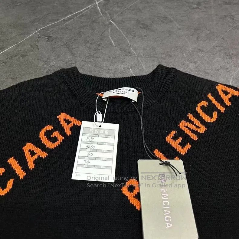 Balenciaga Balenciaga Black Logo Print Sweater. Size US XS / EU 42 / 0 - 4 Thumbnail