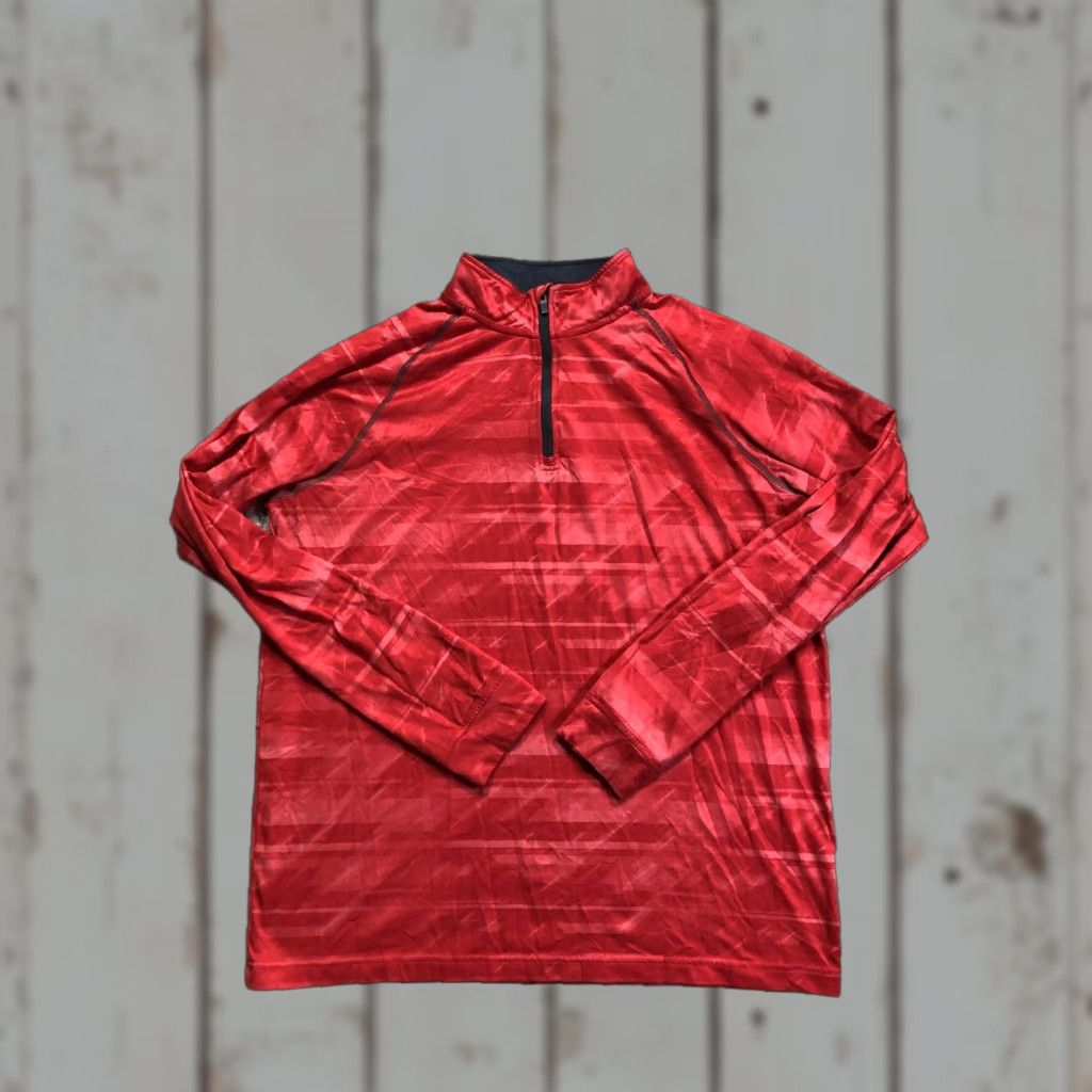 Under Armour Under Armour HeatGear Shirt Mens Large Red Quarter Zip Long Sleeve Raglan Mock Neck Size US L / EU 52-54 / 3 - 1 Thumbnail