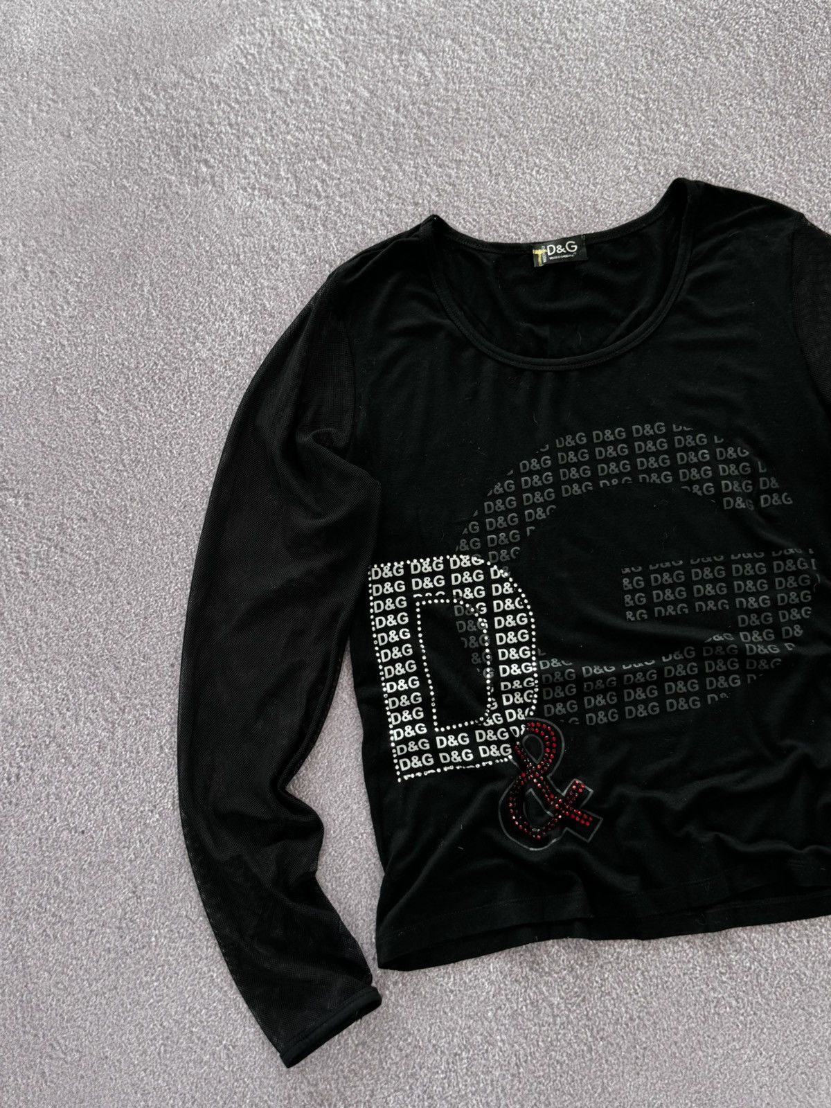 Dolce & Gabbana D&G Dolce & Gabbana Glamour Y2K Big Logo Long Sleeve Top Size M / US 6-8 / IT 42-44 - 4 Thumbnail