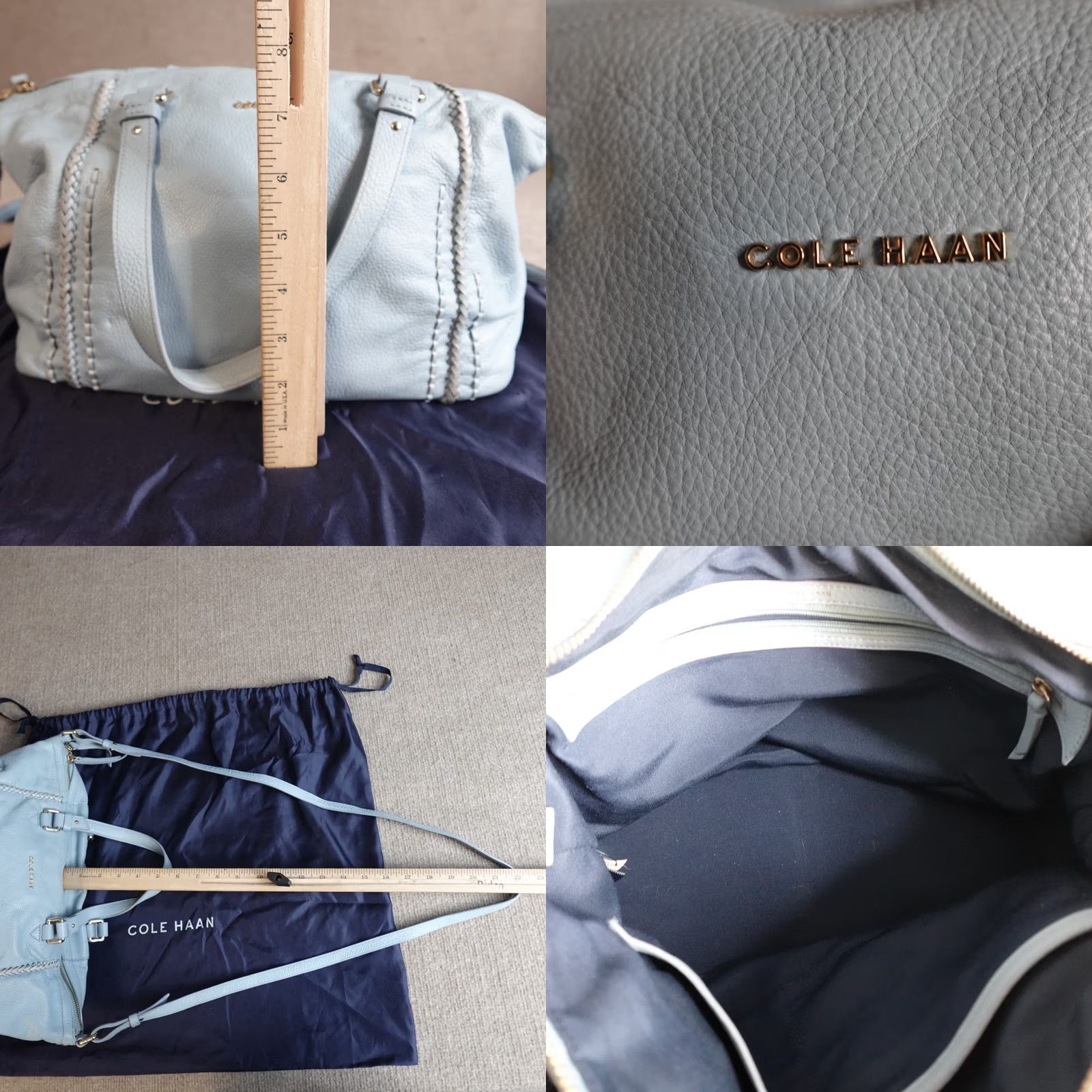 Cole Haan Cole Haan Womens Bag Crossbody Blue Leather Purse Lined Medium Size ONE SIZE - 8 Thumbnail