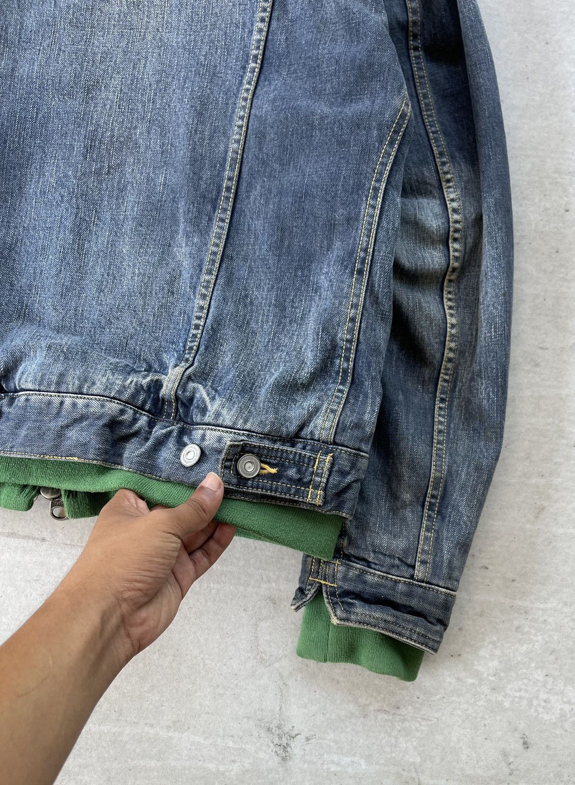 Johnbull 🔥VINTAGE JOHN BULL MEN'S LAYERED DESIGN DENIM TRUCKER JACKET Size US M / EU 48-50 / 2 - 7 Thumbnail