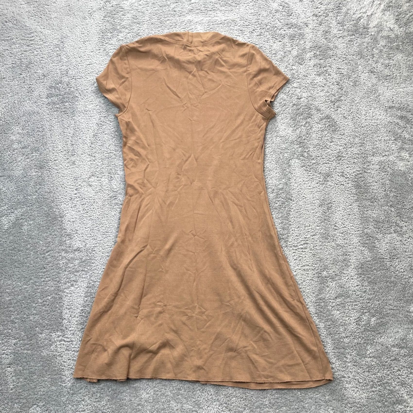 Free People Free People Womens Small Brown Beach A Line Mock Neck Stretch Cocktail Dress Size S / US 4 / IT 40 - 2 Thumbnail