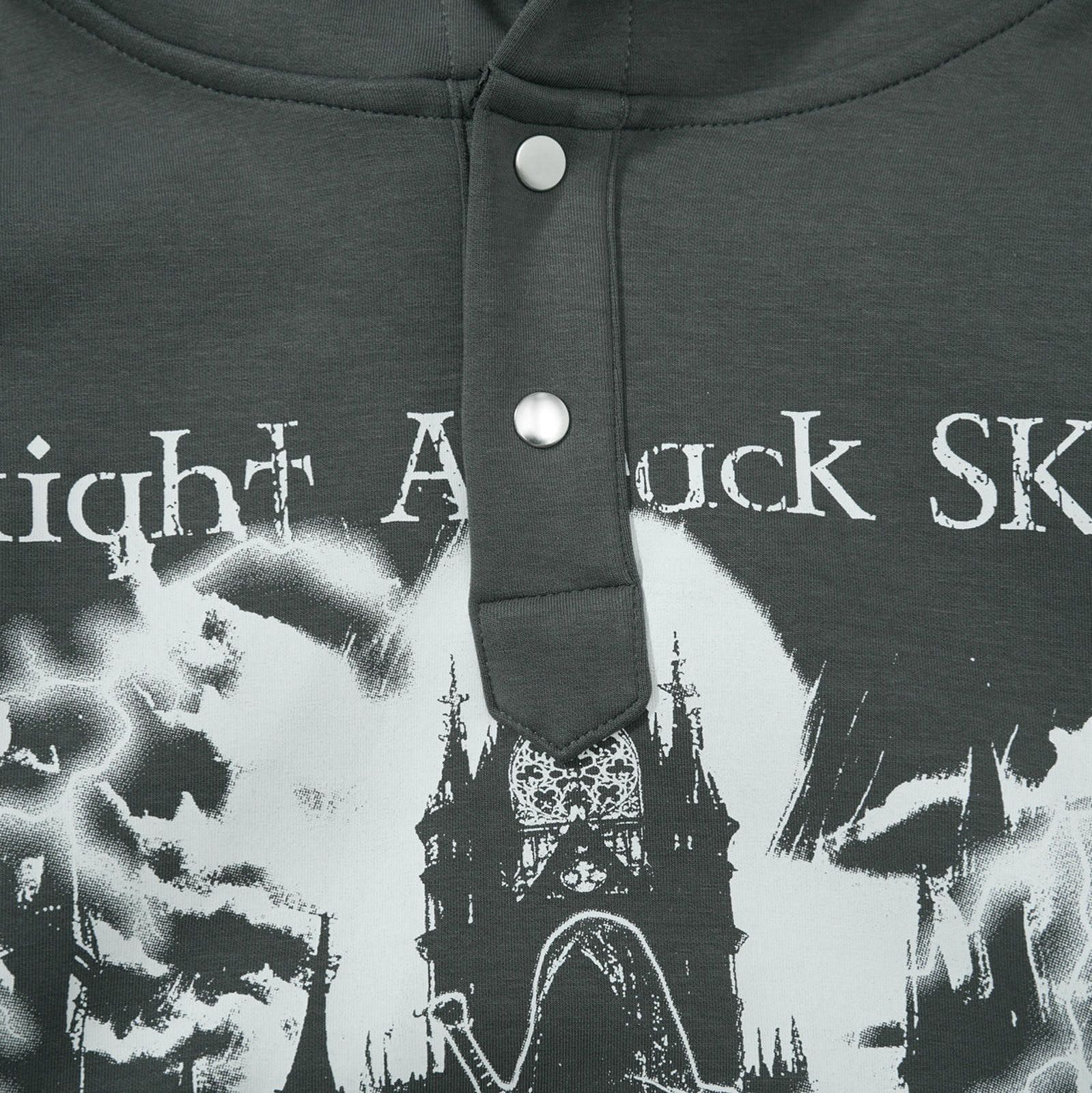 Japanese Brand Gray Graphic Hoodie, Casual Men's Streetwear Hoodie Size US M / EU 48-50 / 2 - 4 Thumbnail