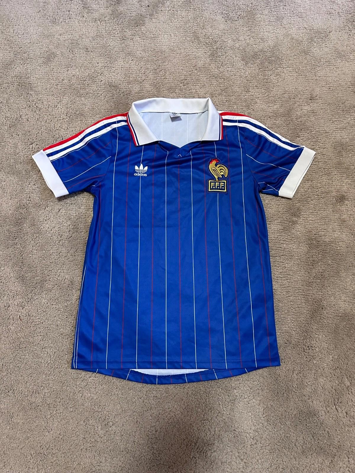 Adidas Adidas France 1982 Home Football Shirt Soccer Jersey Sz M Size US M / EU 48-50 / 2 - 1 Thumbnail