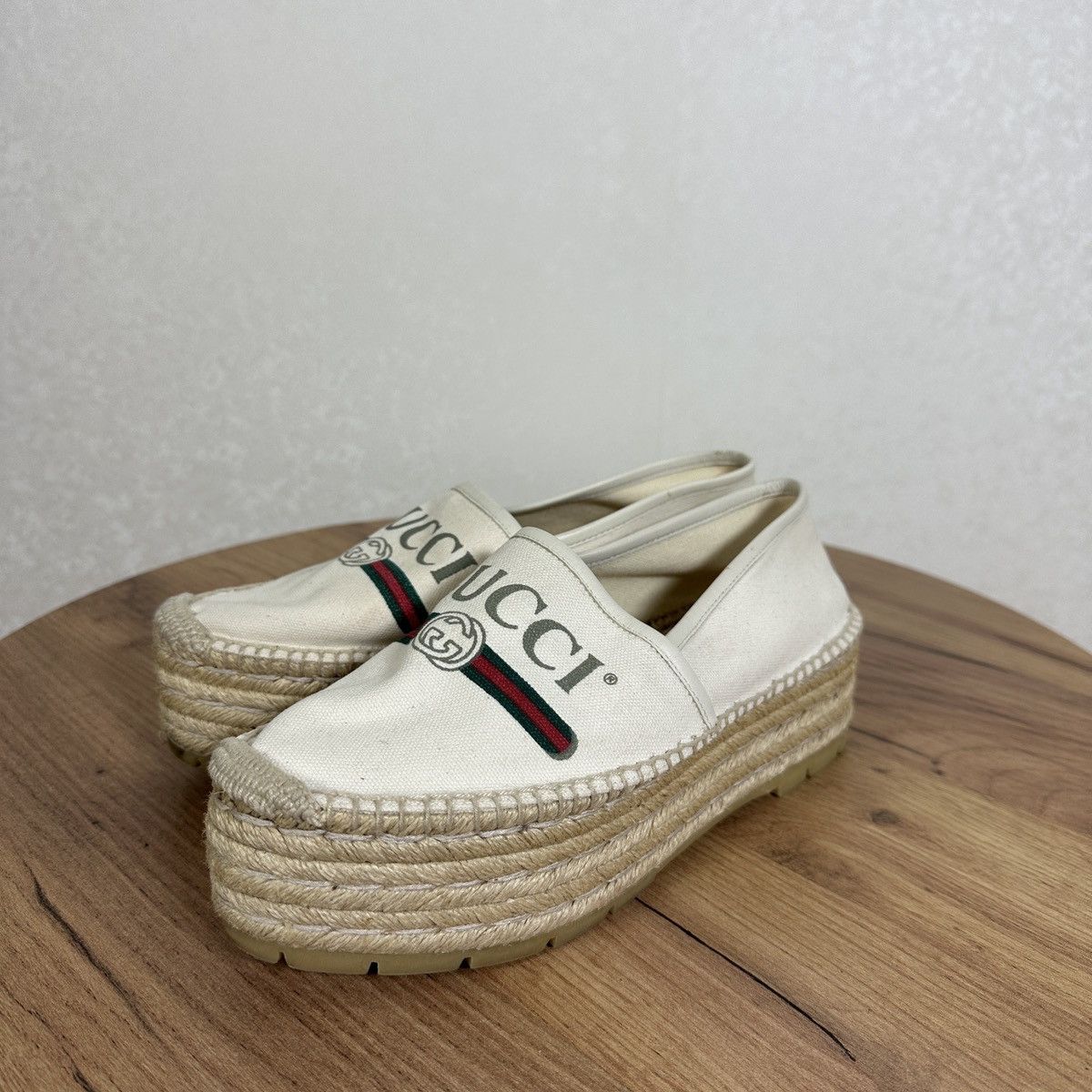 Gucci gucci espadrilles logo platformm Size US 8 / IT 38 - 1 Thumbnail