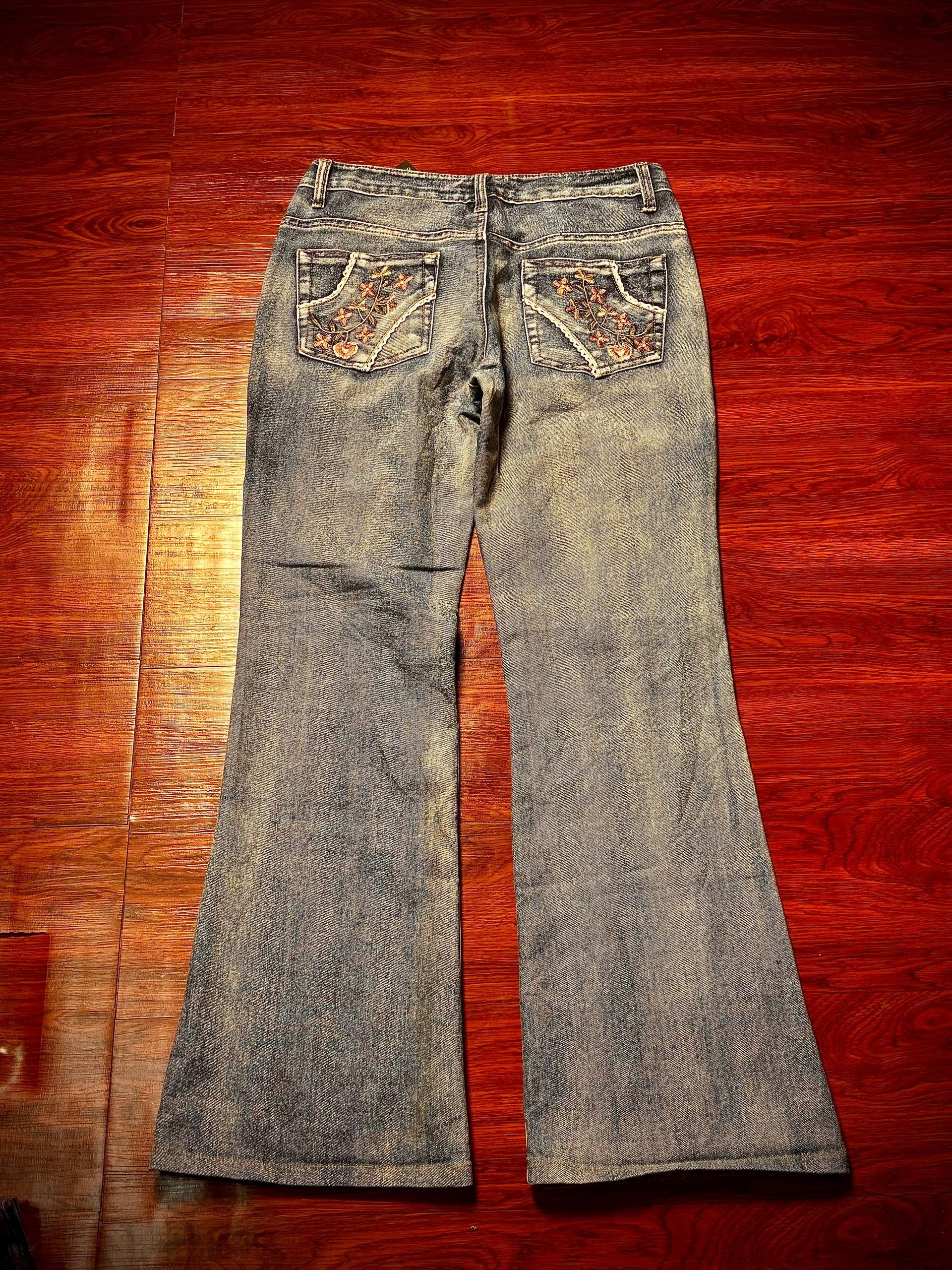 Issey Miyake Vintage Worldar Raza Jeans Flora Studed Patern Denim Pants Size 30" / US 8 / IT 44 - 2 Thumbnail
