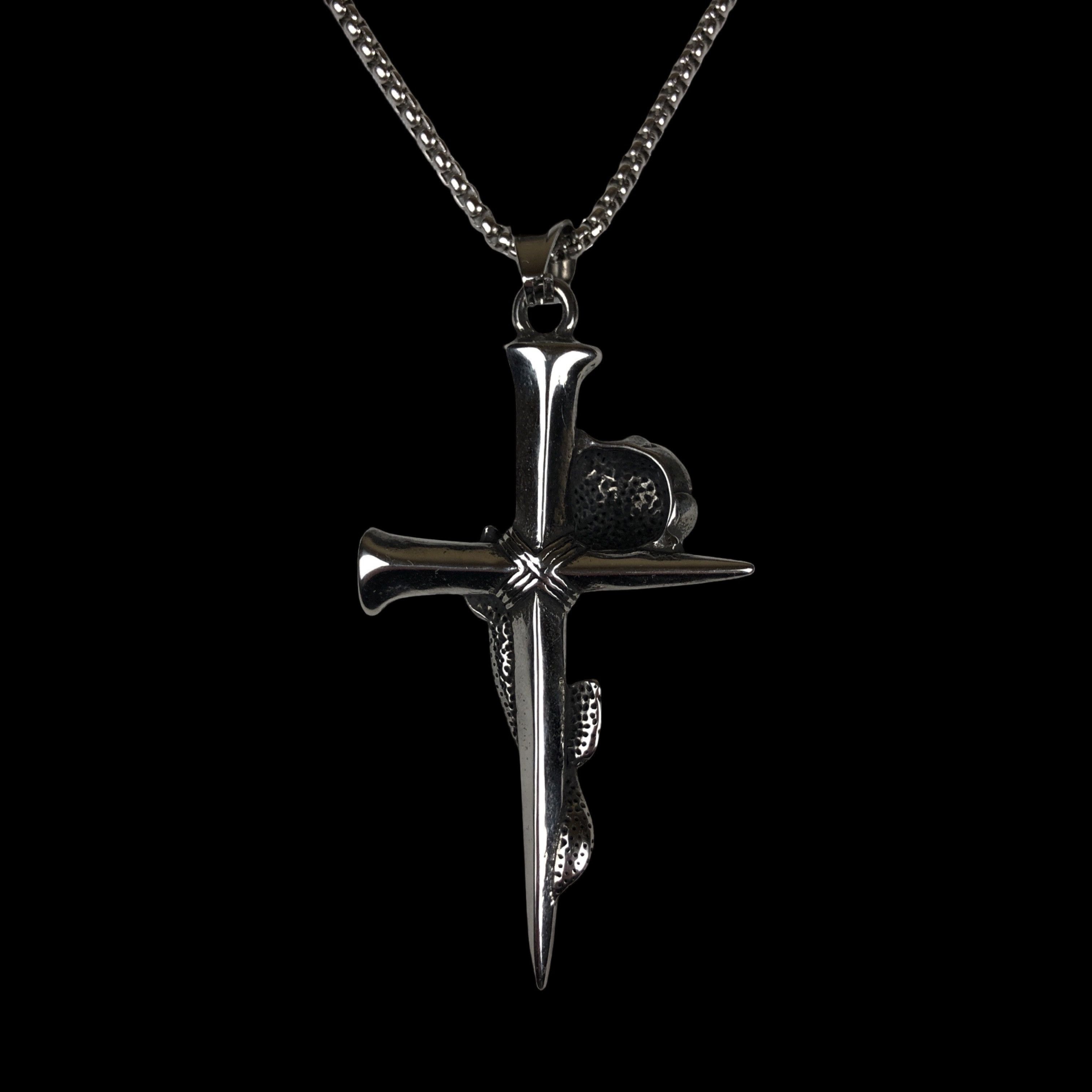 Jewelry Stainless Steel Cross Rose Gothic Necklace Punk Emo Y2K Size ONE SIZE - 3 Thumbnail