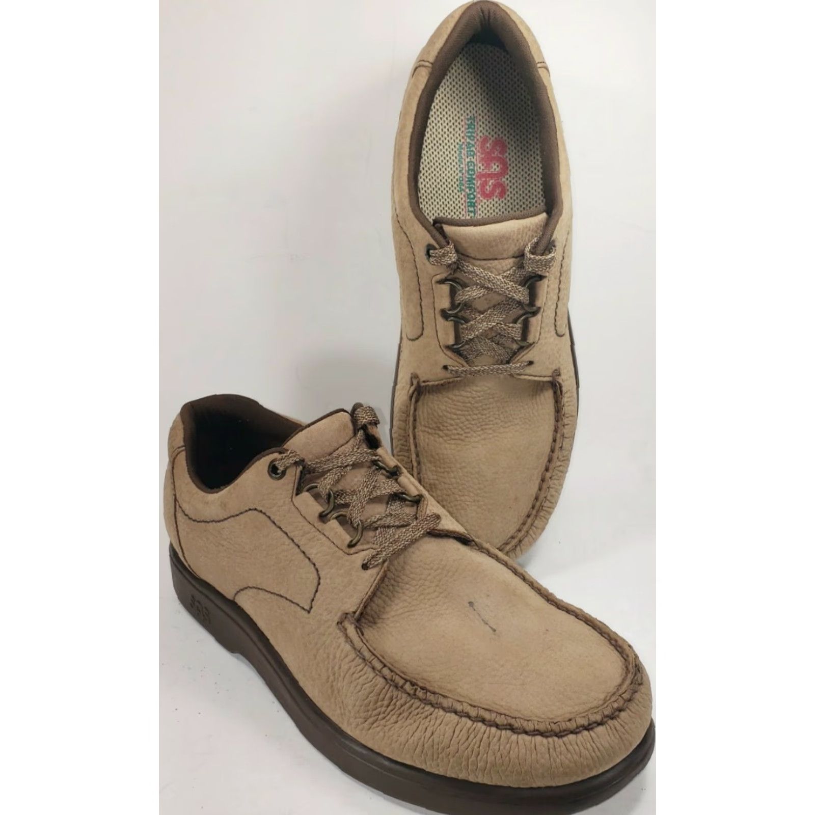 SAS SAS Bout Time MENS 12M Light Brown Suede Leather Oxford All Seasons Casual Lace Up Comfort Insole Triad Comfort System Mens Shoes Brown Size US 12 / EU 45 - 3 Thumbnail