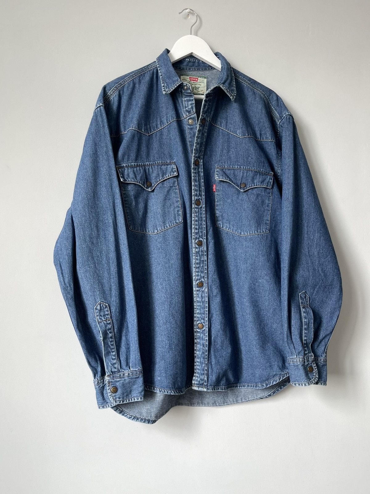 Levi's 90's Vintage Levi's Western Denim Button Up Shirt Red Tab Size US L / EU 52-54 / 3 - 6 Thumbnail