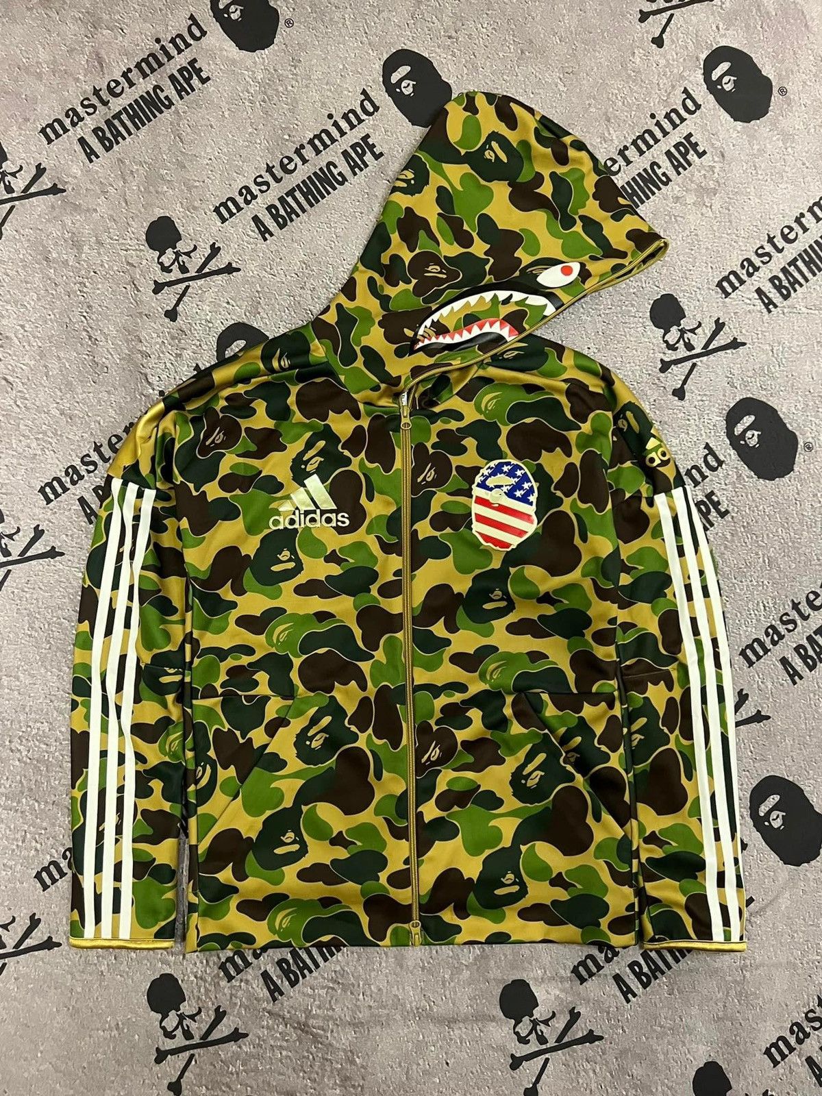 Adidas BAPE x ADIDAS SHARK FULL ZIP HOODIE | Grailed