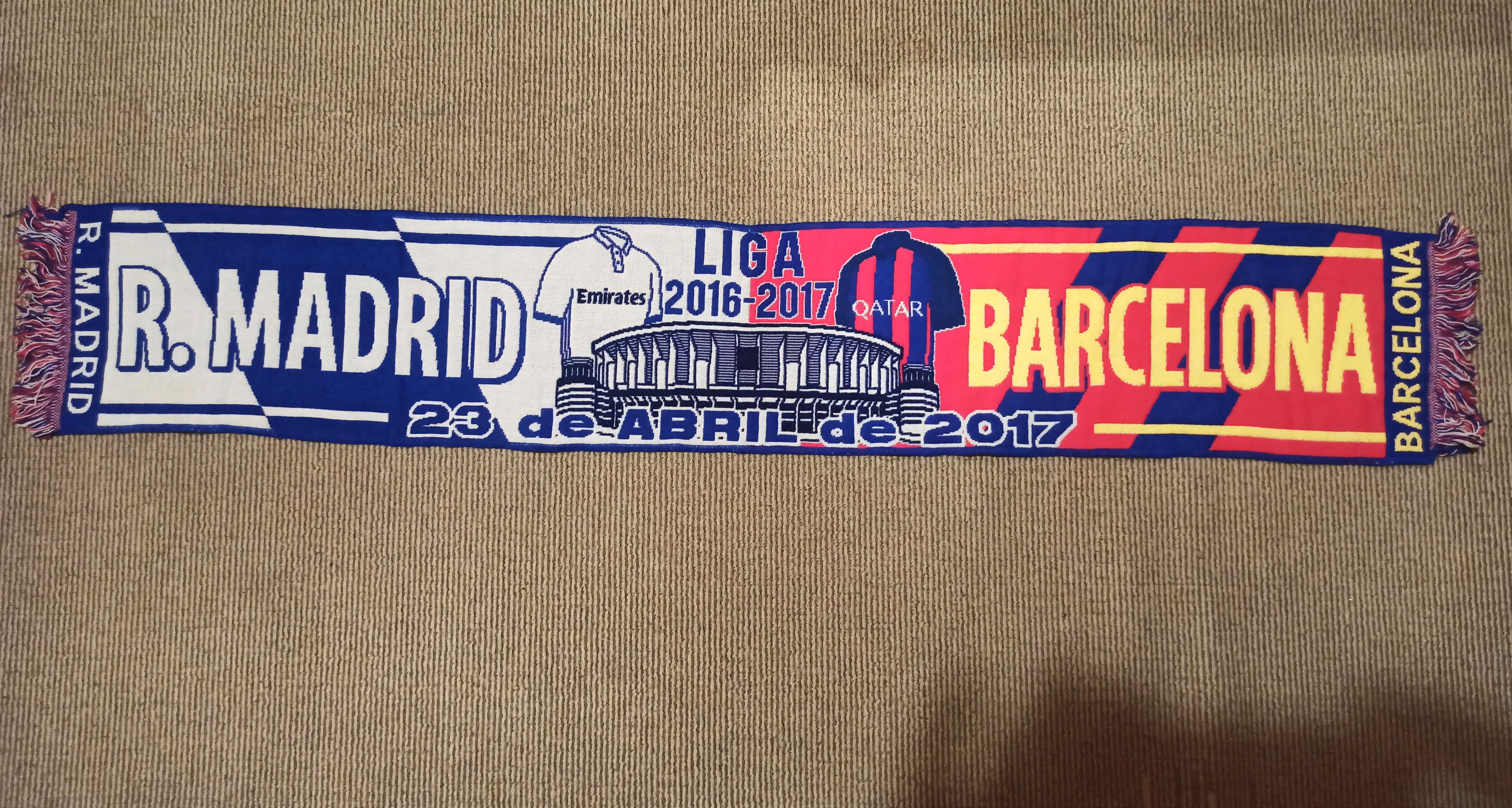Other Rare Barcelona vs. Real Madrid F.C. scarf Size ONE SIZE - 2 Thumbnail