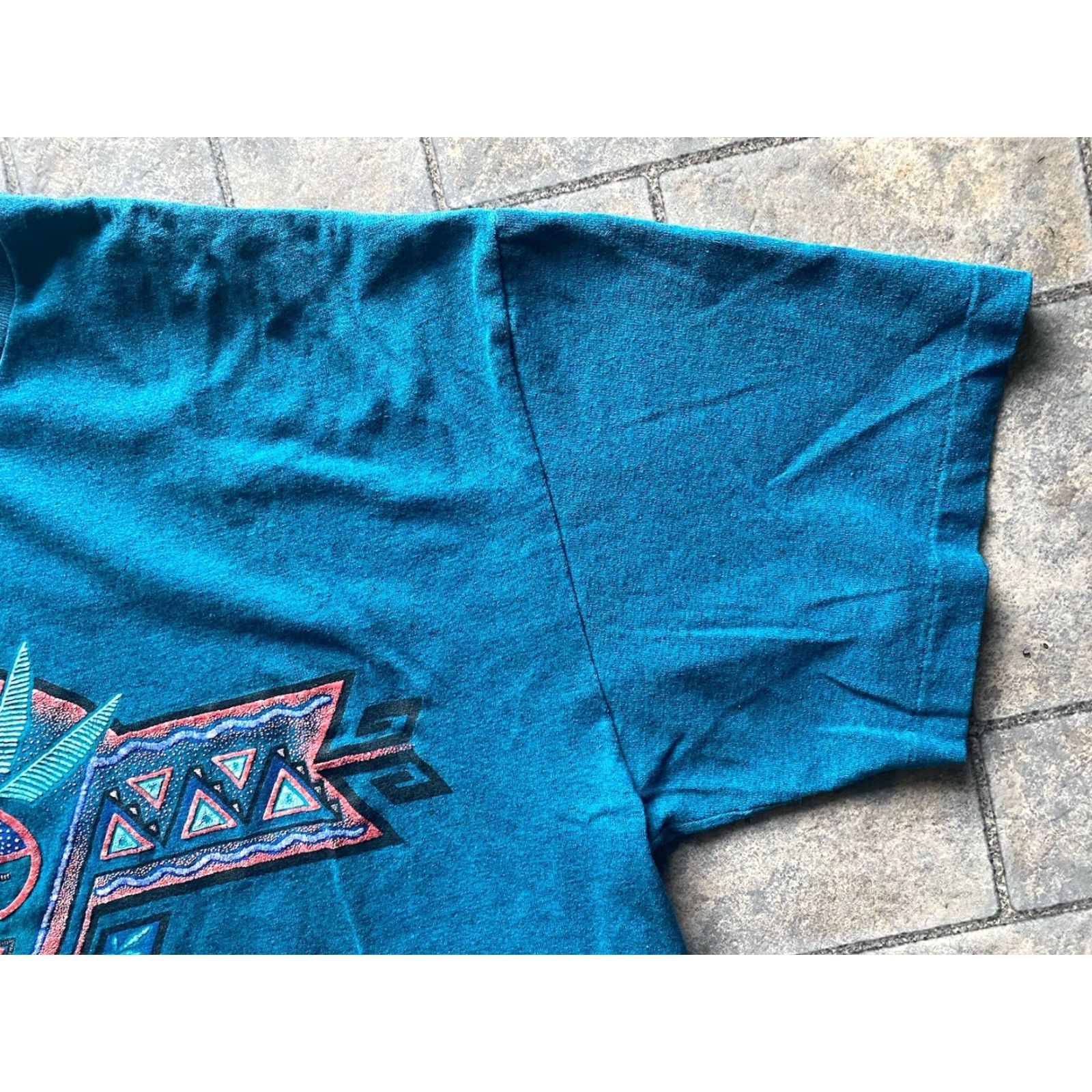 TEE JAYS VINTAGE Teejays HEF-T Single Stitch T Shirt Mens XL Blue 1990s Nathan Richards Tee-Jays Mens Shirt Blue XL Vintage Size US XL / EU 56 / 4 - 7 Thumbnail