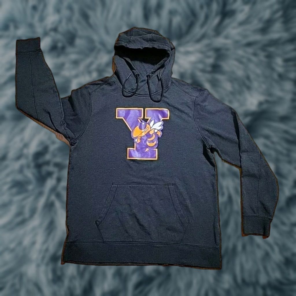 New Era New Era Hoodie Mens XL Gray Cotton Blend Graphic Print Hooded Pullover Drawstring Yellow Jackets 90s Theme Size US XL / EU 56 / 4 - 1 Thumbnail