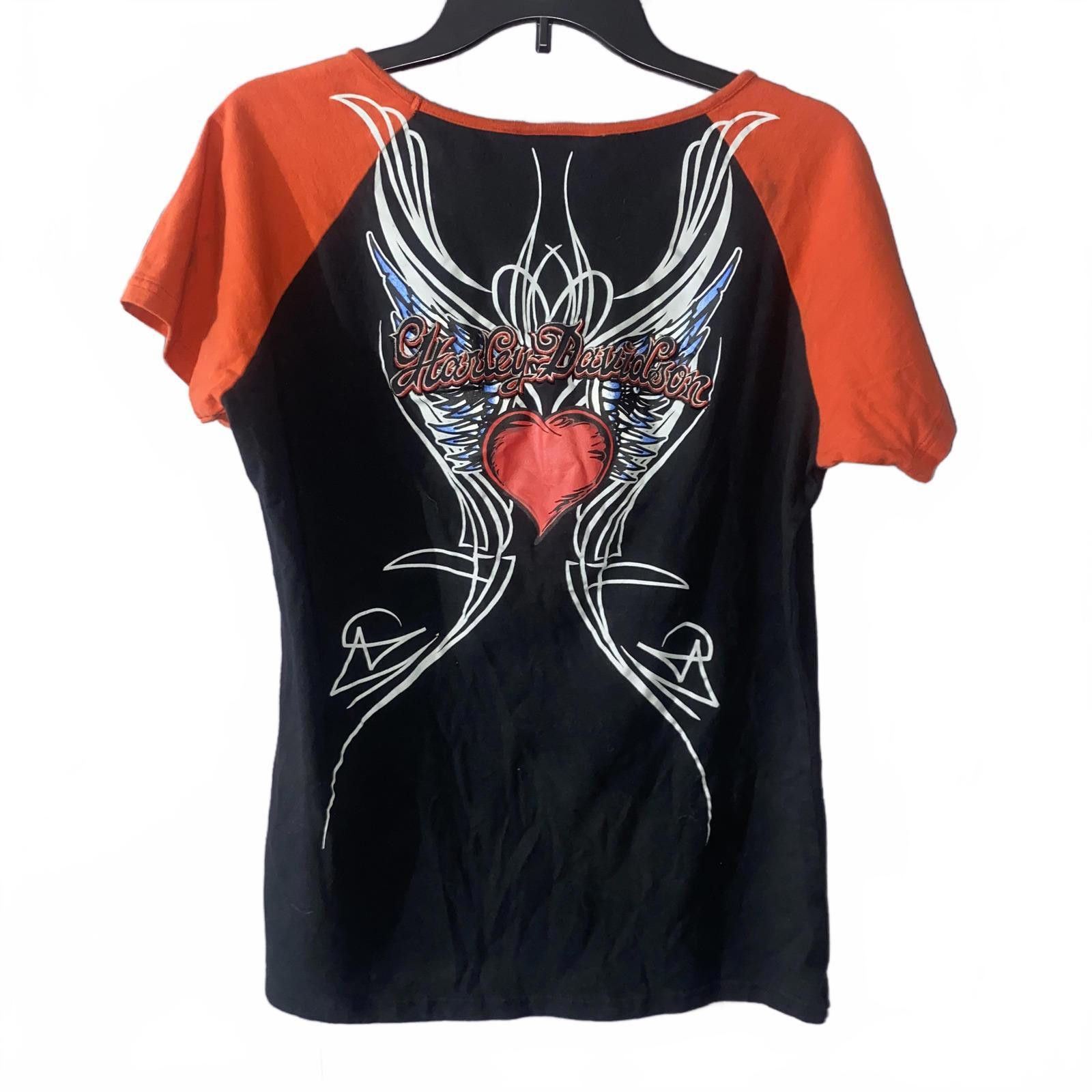 Harley Davidson Harley-Davidson Y2K Graphic Tee XL Bikercore Heart & Wings Size XL / US 12-14 / IT 48-50 - 1 Thumbnail