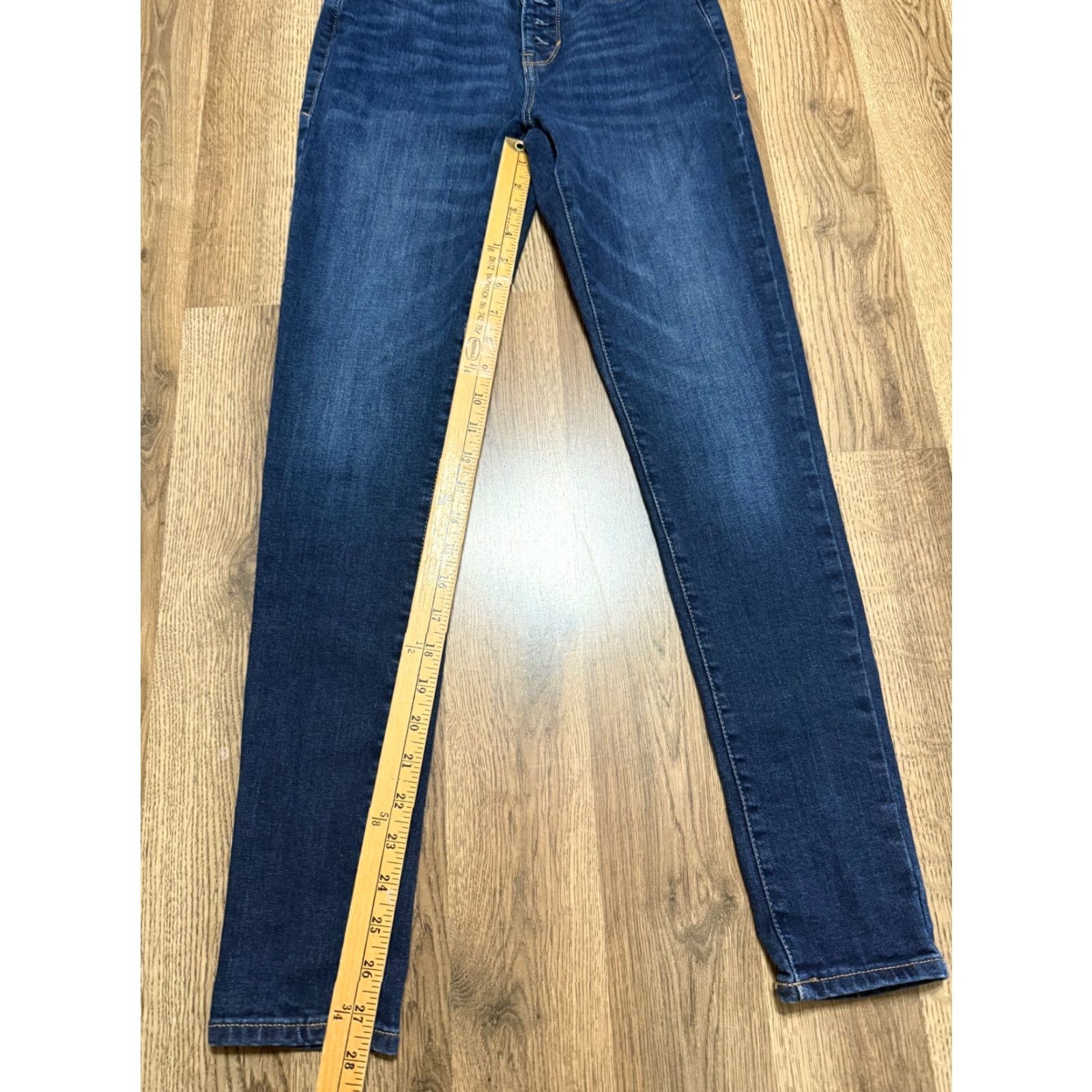 Vintage a.n.a Jeans Women's 2 Blue Denim High Rise Skinny Jeans 38" Inseam 28" Stretch Regular Vintage: No Size 26" / US 2 / IT 38 - 7 Thumbnail