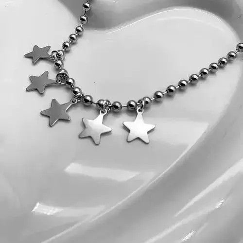 Vintage Unisex Stars Pendant Bead Necklace Size ONE SIZE - 1 Thumbnail