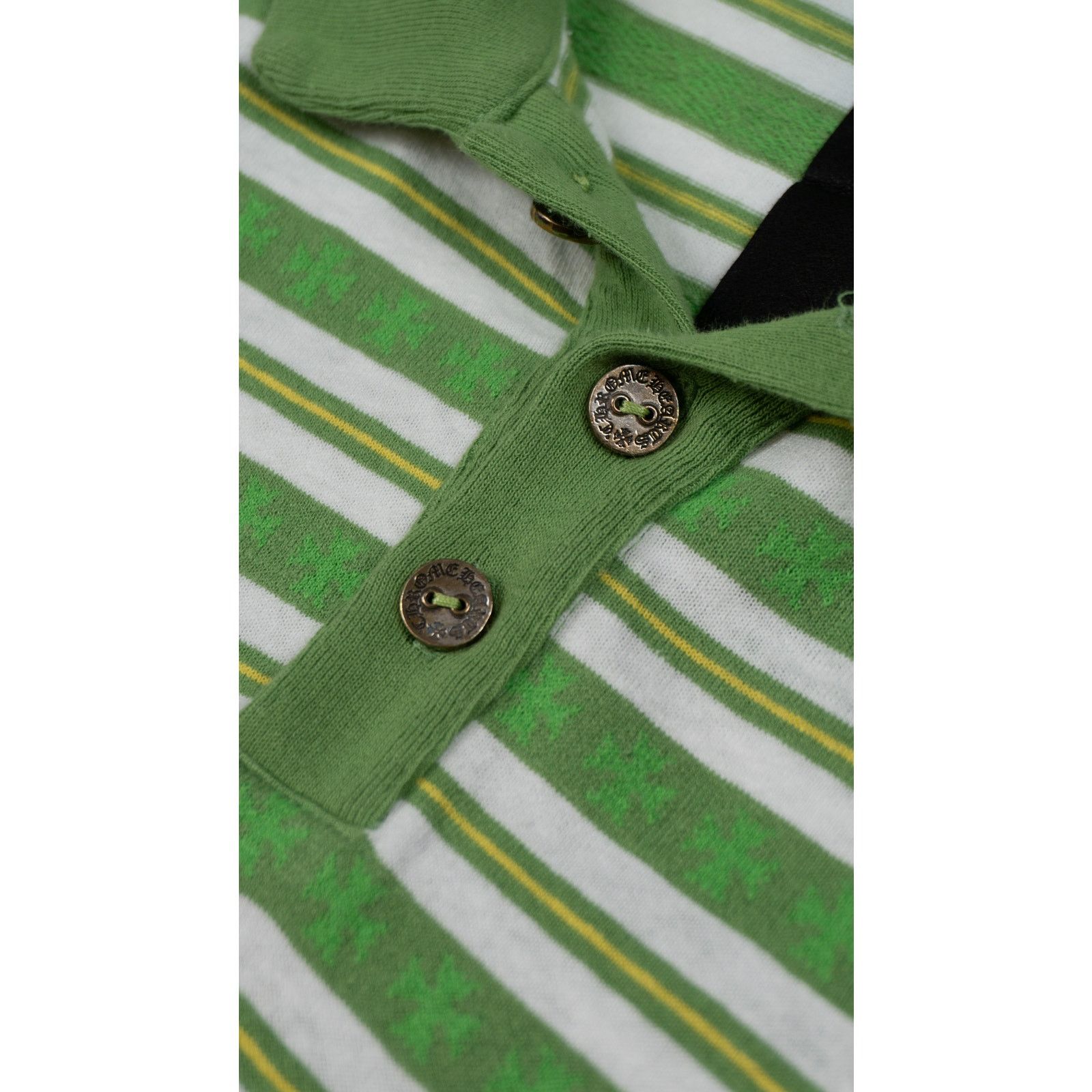 Chrome Hearts Green Cross Script Silver Button Long Sleeve Polo Size US L / EU 52-54 / 3 - 4 Thumbnail