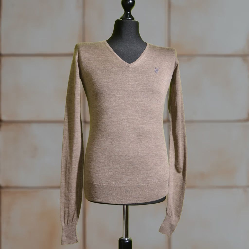 Allsaints AllSaints Jumper V-Neck Long Sleeve Wool Slim Size S Brown Mens Slim Pullover Knit Jacket Size US S / EU 44-46 / 1 - 1 Thumbnail