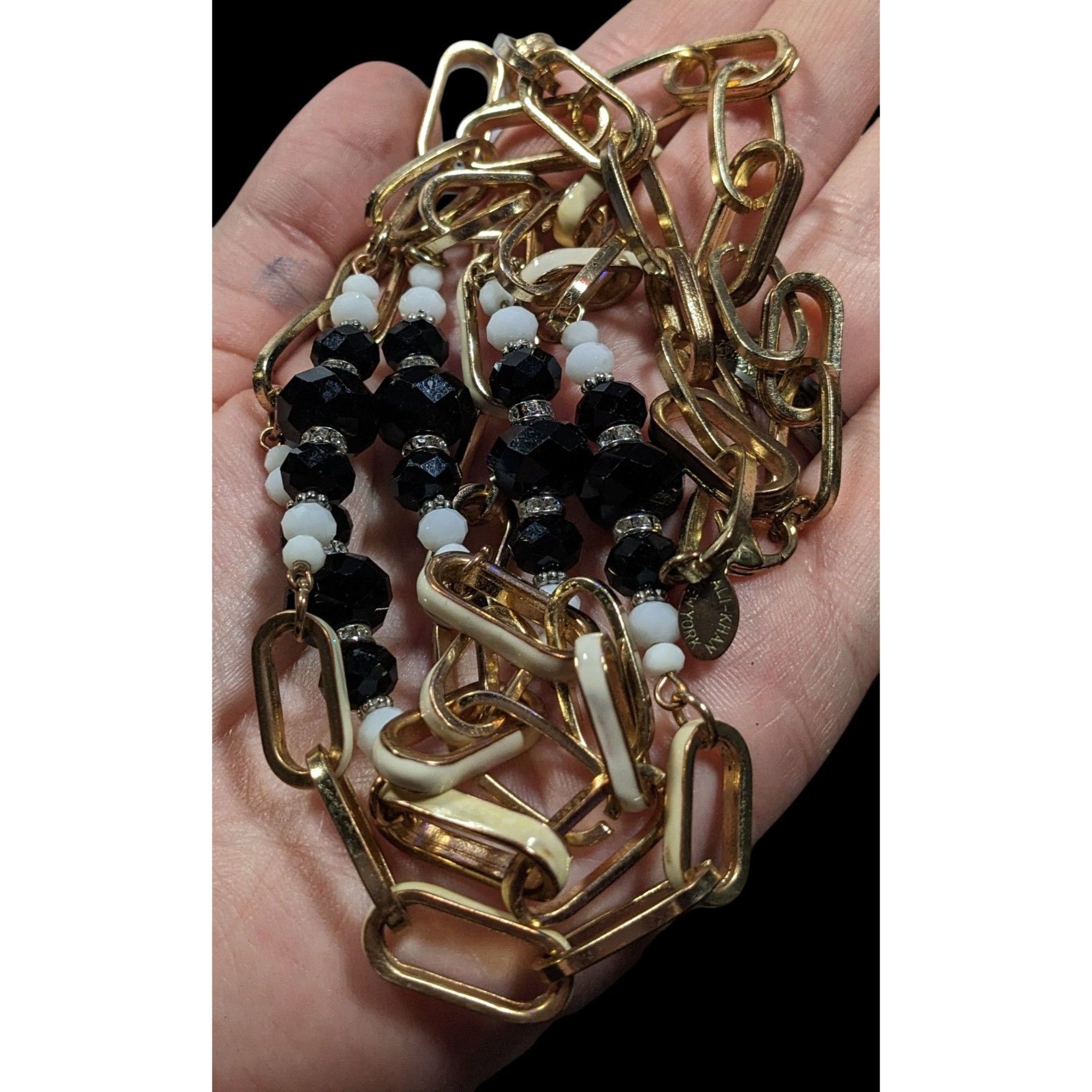Other Vintage Ali-Khan New York Gold Tone Chain Necklace With Bead Size ONE SIZE - 4 Thumbnail