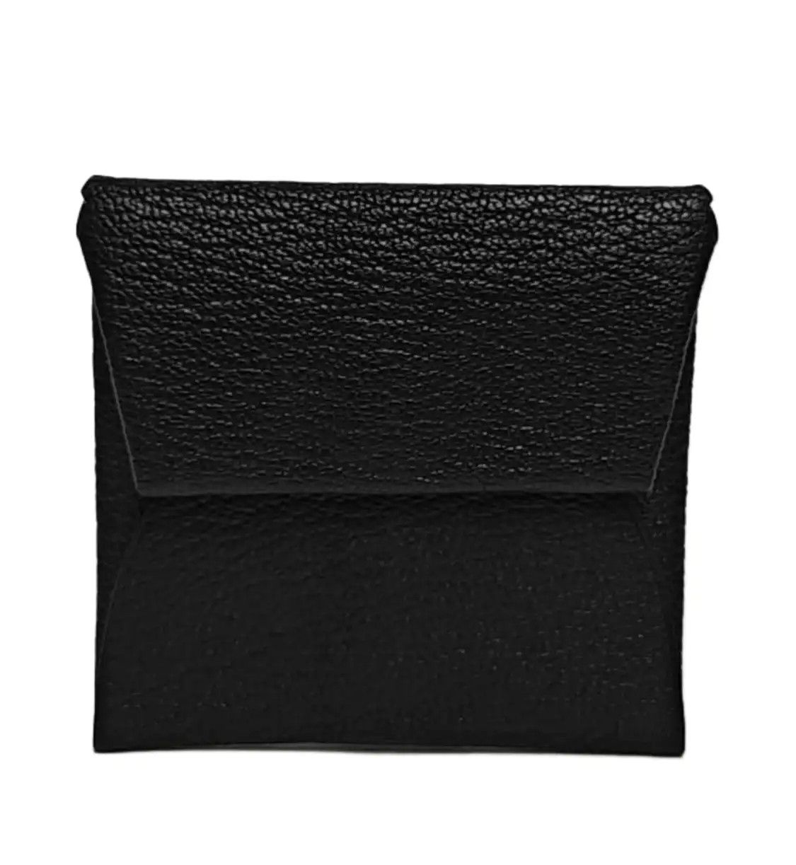 Hermes Hermes Bastia black Chèvre Mysore goatskin coin purse silver hardware D Size ONE SIZE - 1 Thumbnail