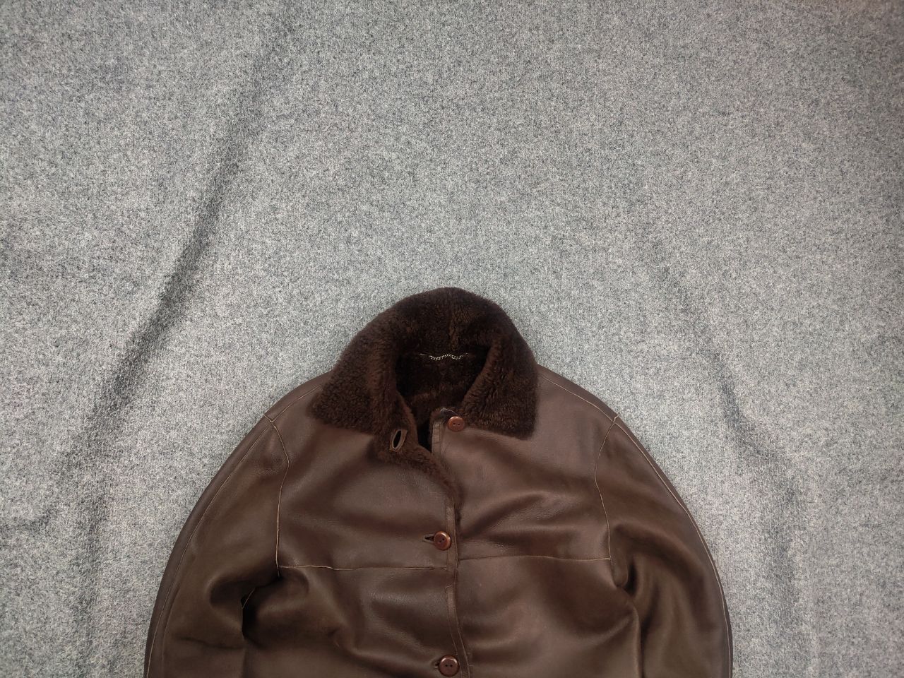 Gallotti Gallotti Bacis Brown Leather Shearling Fur-Lined Coat Jacket Size US M / EU 48-50 / 2 - 1 Thumbnail