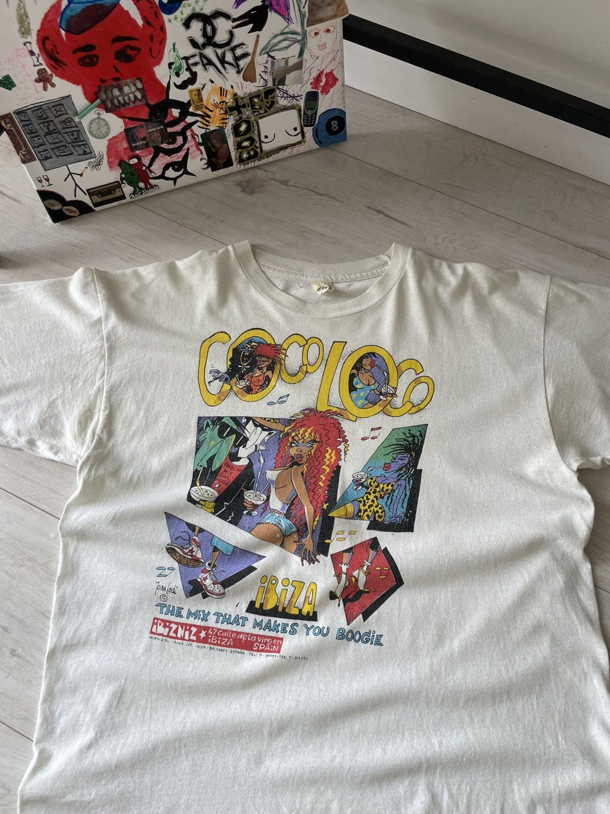 Vintage Vintage 1990's Coco Loco Ibiza T-Shirt John Lodi Art Size US XL / EU 56 / 4 - 2 Thumbnail