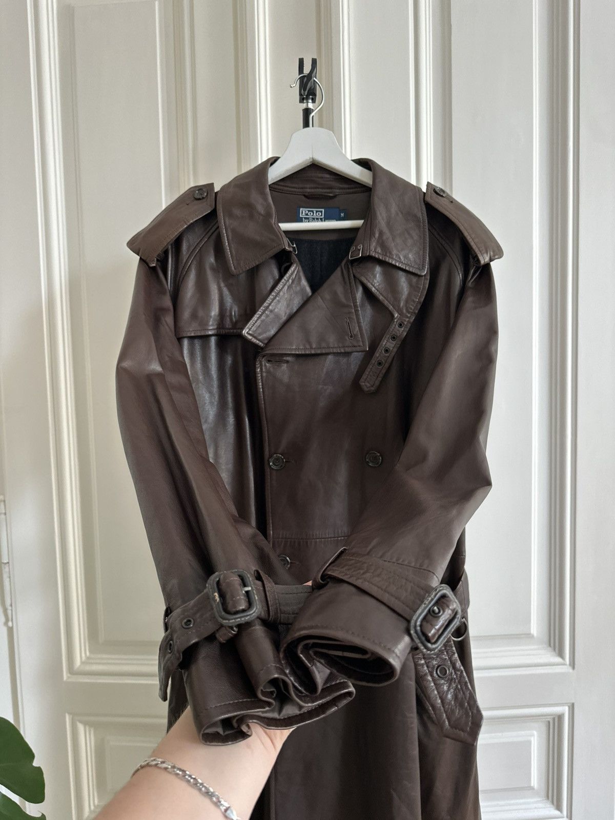 Polo Ralph Lauren Polo Ralph Lauren Vintage Rare 90s Army Leather Trench Coat Size US M / EU 48-50 / 2 - 3 Thumbnail