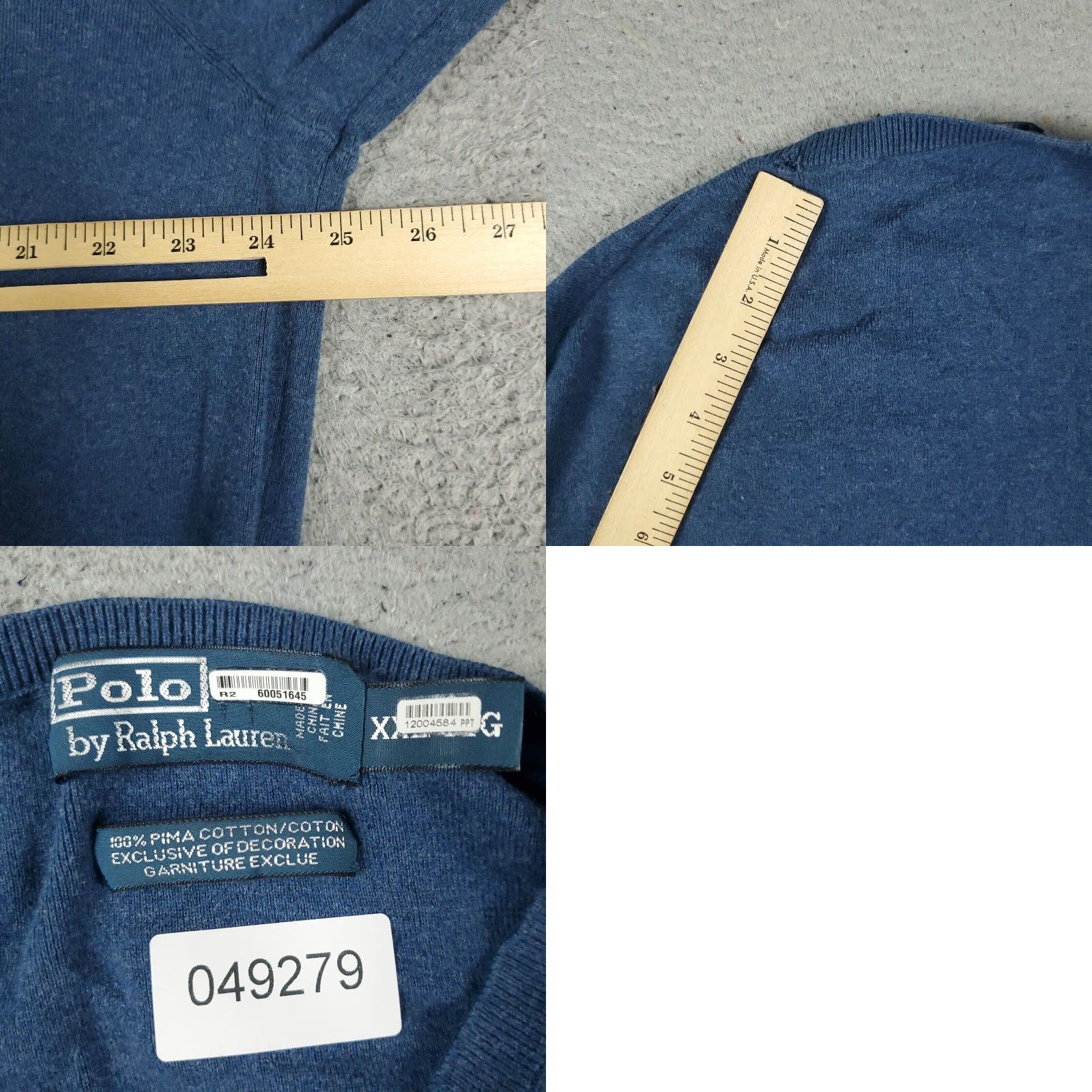 Ralph Lauren VINTAGE Ralph Lauren Sweater Mens 2XL Pullover Blue Cotton Casual Crew Neck All Seasons Size US XXL / EU 58 / 5 - 8 Thumbnail